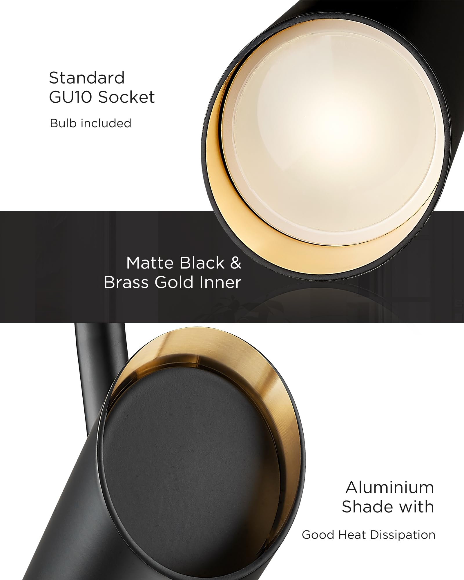 Femila Adjustable Led Spot Lights, Matte Black, 4 Pack Flush Mount Ceiling Lighting