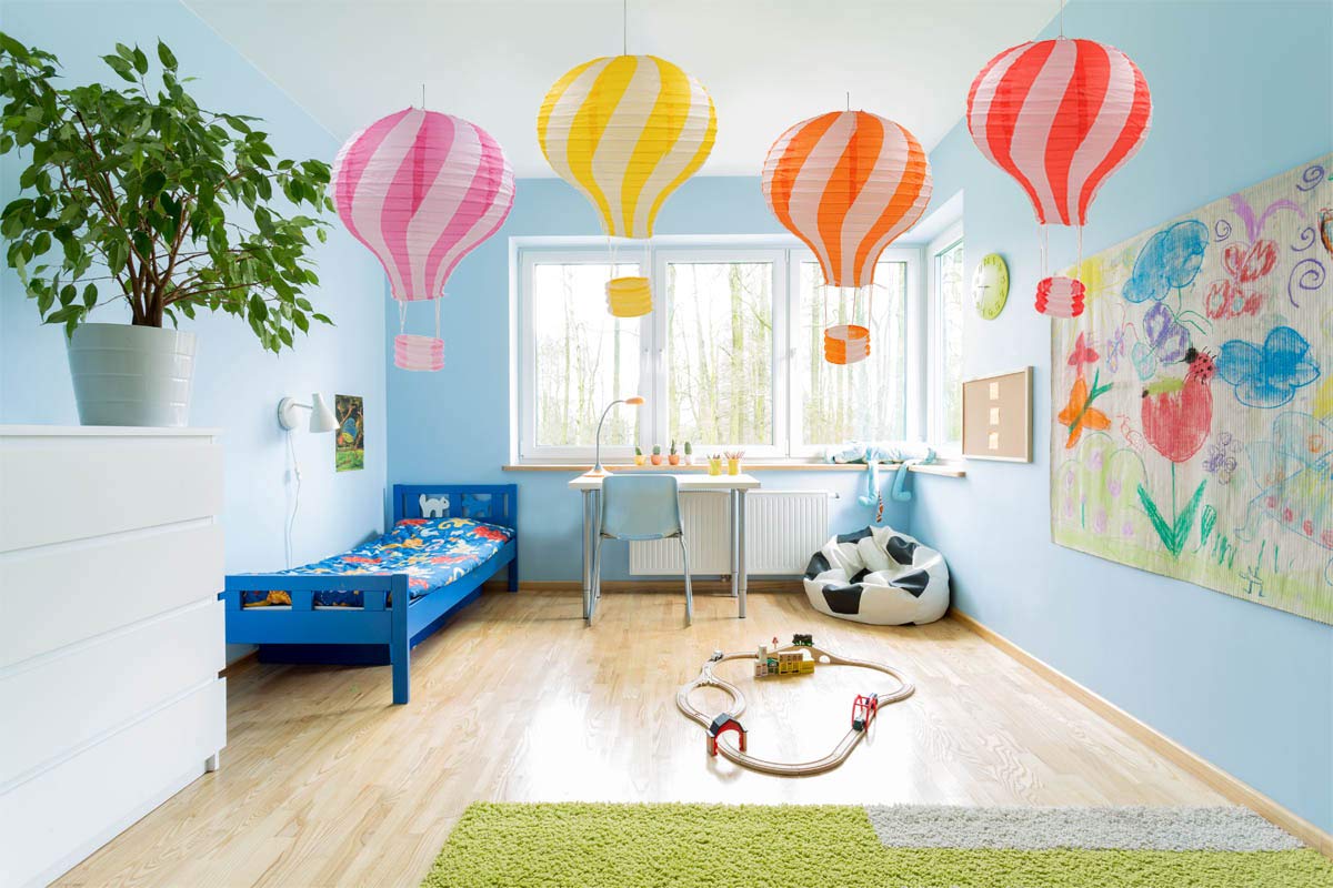 Famgee 12 Inch Hanging Hot Air Balloon Paper Lanterns Set Decoration Birthday Wedding Christmas Party Decor Gift Set Stripe Styl