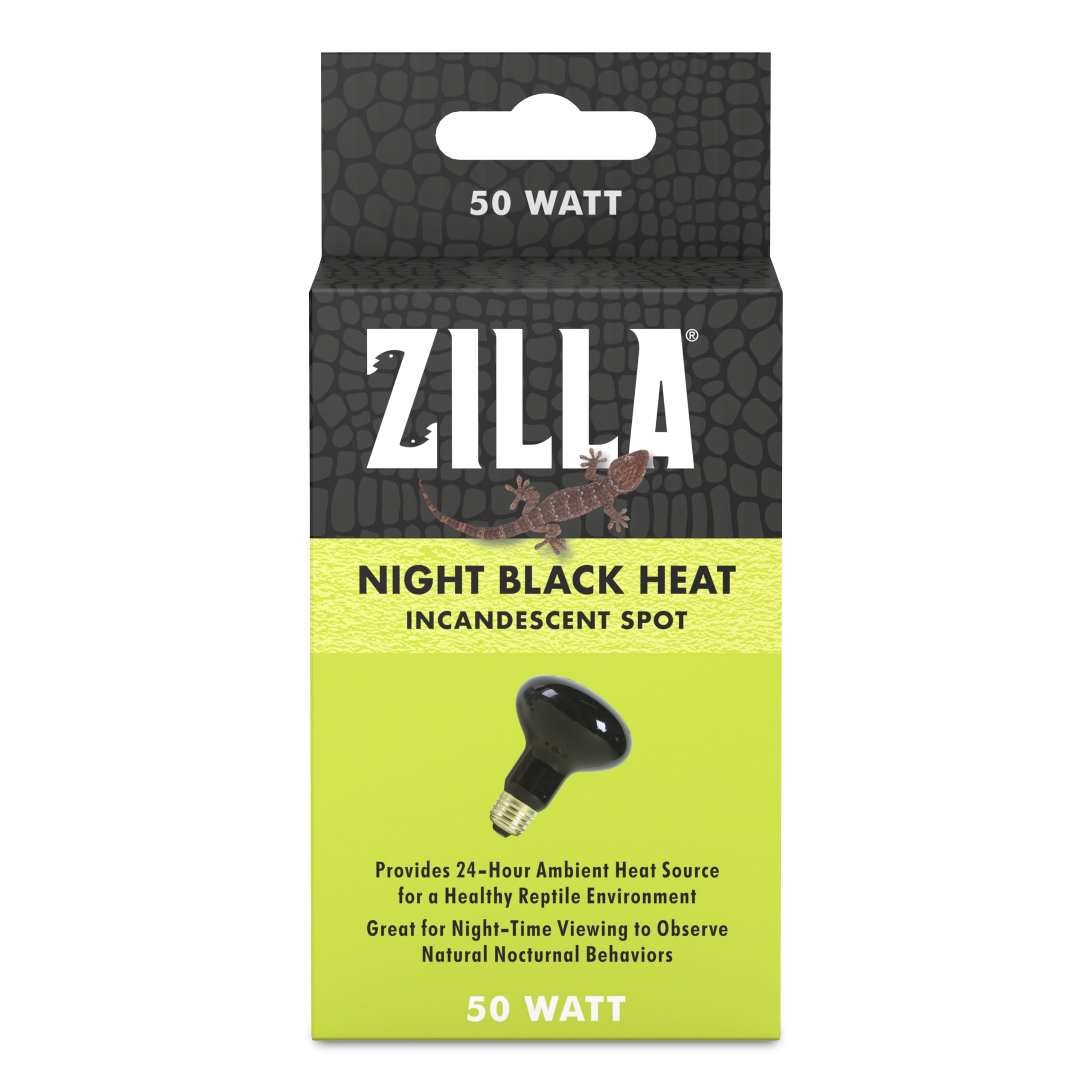 Zilla Incandescent Spot Bulb, For Nocturnal Reptile Species, Night Black
