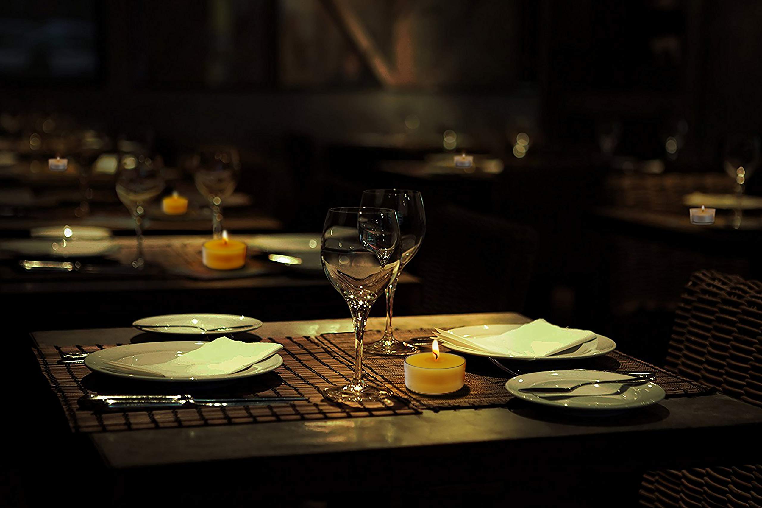 Hyoola Pure Beeswax Tea Lights, Handmade Decorative Unscented, Tealight Candles, 4 Hour Burn Time, Clear Cup (Pack Of 48)