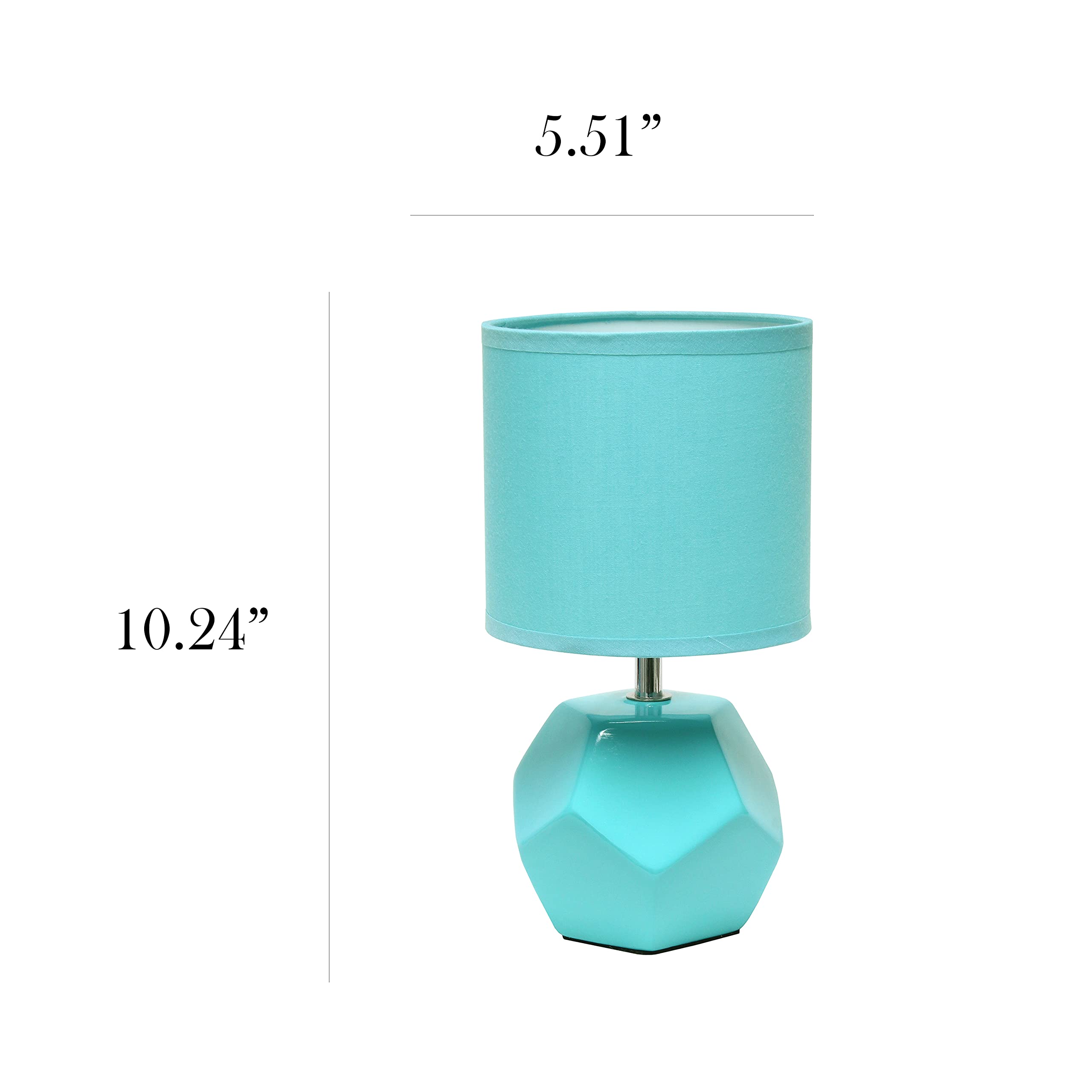 Simple Designs Lt2065-Blu Round Prism Mini Table Lamp With Matching Fabric Shade Blue (Pack Of 24)