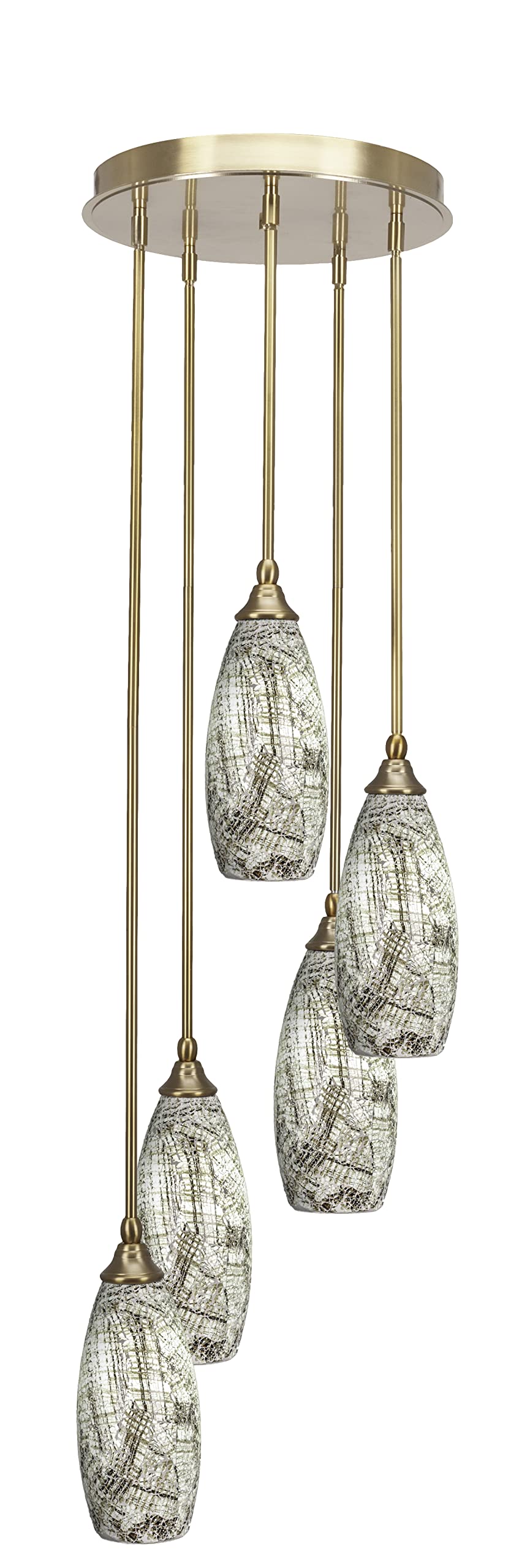 Empire 5 Light Cluster Pendalier in New Age Brass Finish (2145-NAB-5064)