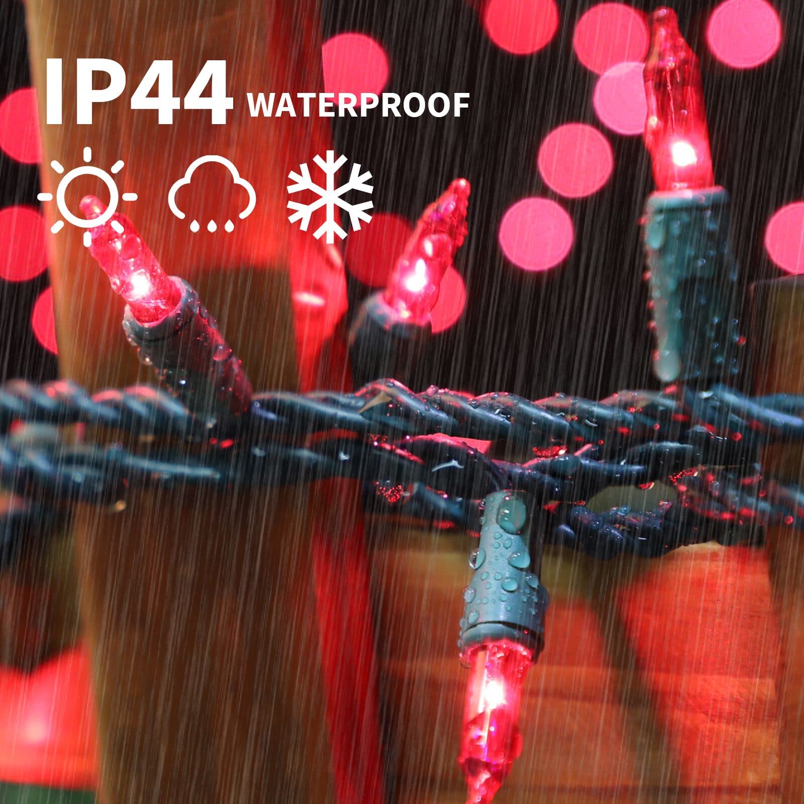 Lamphome Super-Bright Extendable Pink Christmas Lights Decoration 100Lights 19.6Ft Ul Certified Mini Bulb String Lights Set For Outdoor Christmas Tree Garden Holiday Party Patio Wedding Garland Decor