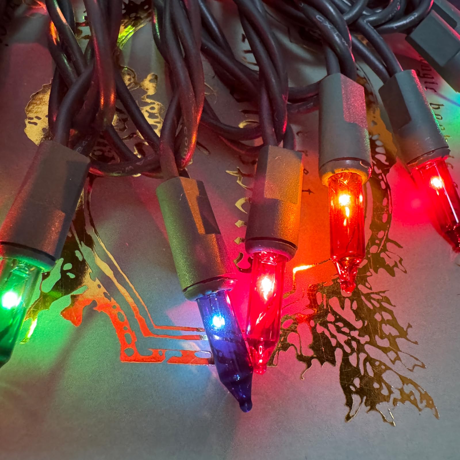Hishiny Christmas Lights 100 Count Multicolor Christmas Tree String Lights With Green Wire For Outdoor Indoor Christmas Decorations Wedding Decorations Valentines Day Decor Ul Certified (21Feet)