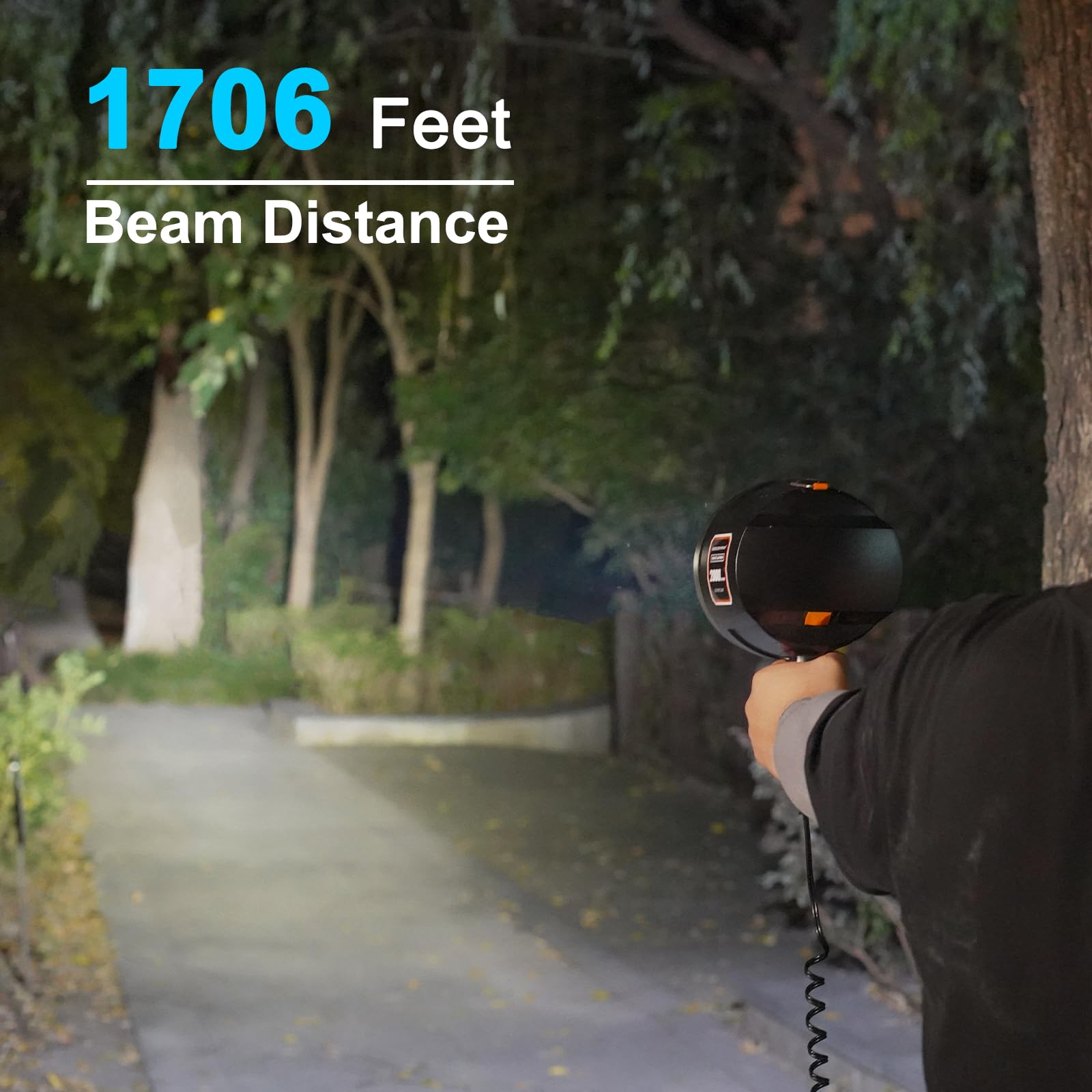 GOODSMANN 12V LED Handheld Spotlight - 2000 Lumen, Black, Model 9212-89401-01A, Ideal for Boat and Hiking Use