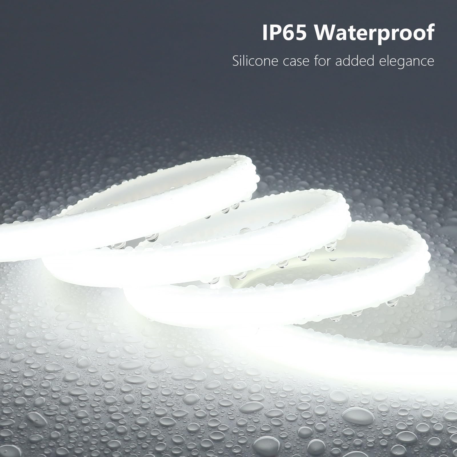 Benlun Ac 110V Cob Led Strip Light Outdoor Waterproof 65.6Ft, 6000K Cool White Super Bright 200W Cri 90+ Led Rope Lights, Ip65 Flexible Cuttable, For Bedroom Garden Commercial House