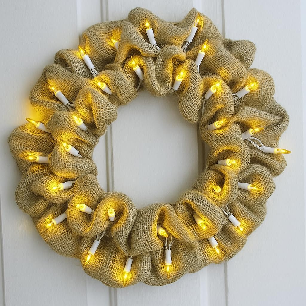 Novelty Lights 100 Light Mini String Light Set, Yellow, 50 Long, White Wire, Indoor/Outdoor, Model MRD-25B-4, UL Listed