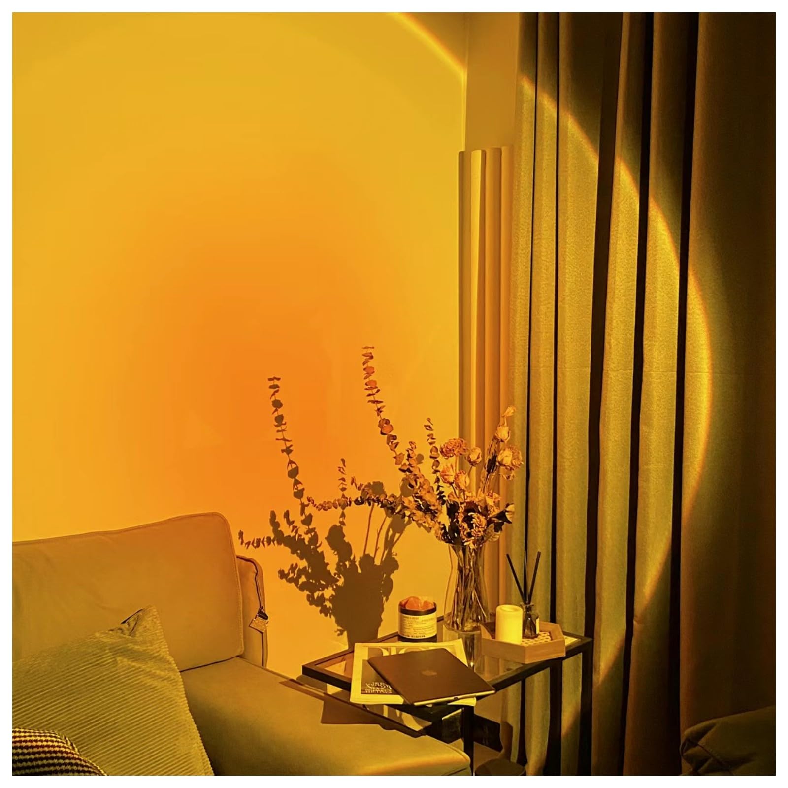 xoddi Sunset Lamp Projector 360° Rotation Light for Bedroom Decor, Black, Model SUNLAMP-P
