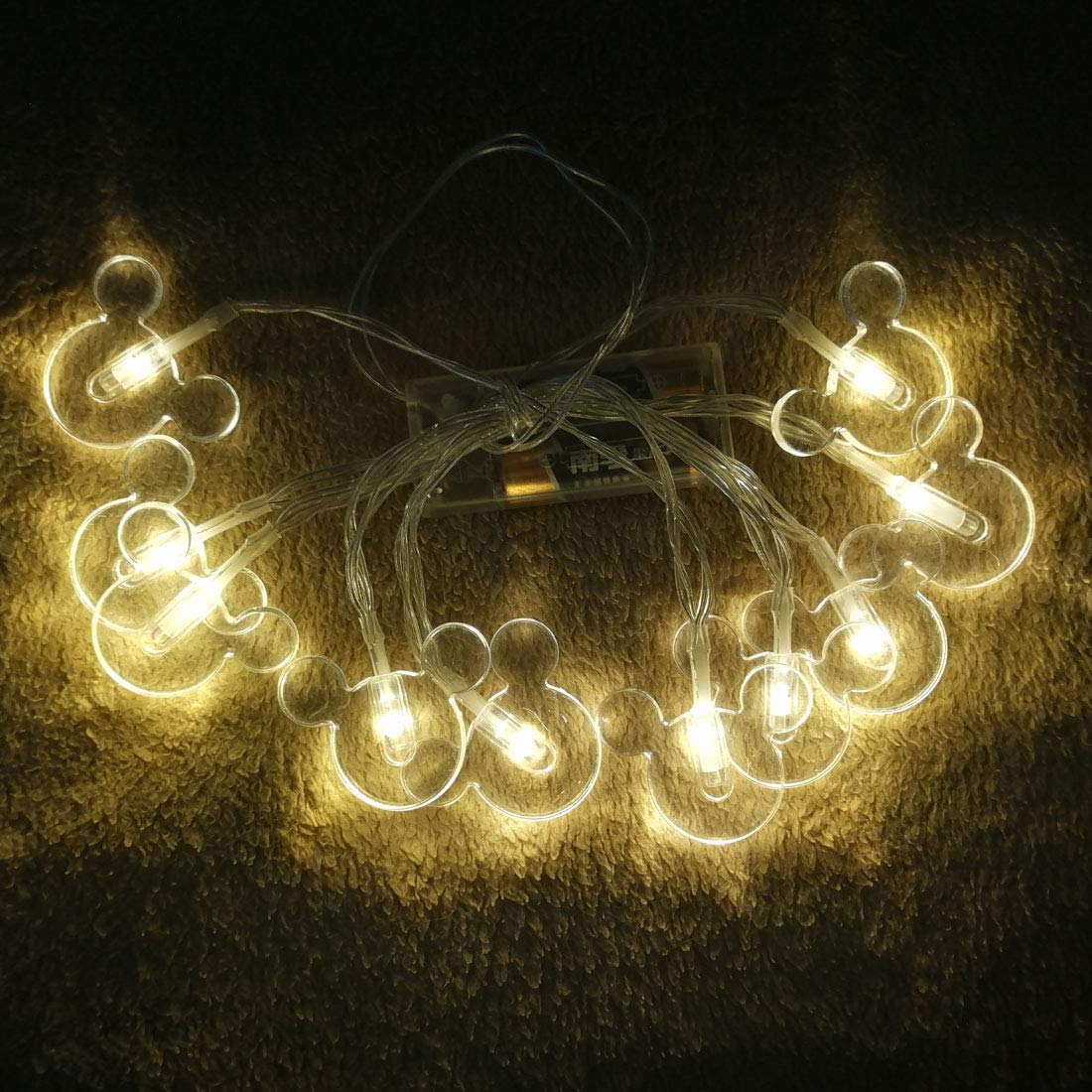 Penfly 1.65M 10Leds Decorative Cartoon Animal Mouse Night Mood Light Romantic Lamp For Home Indoor Bedroom Party Festival Décor(Warm White)