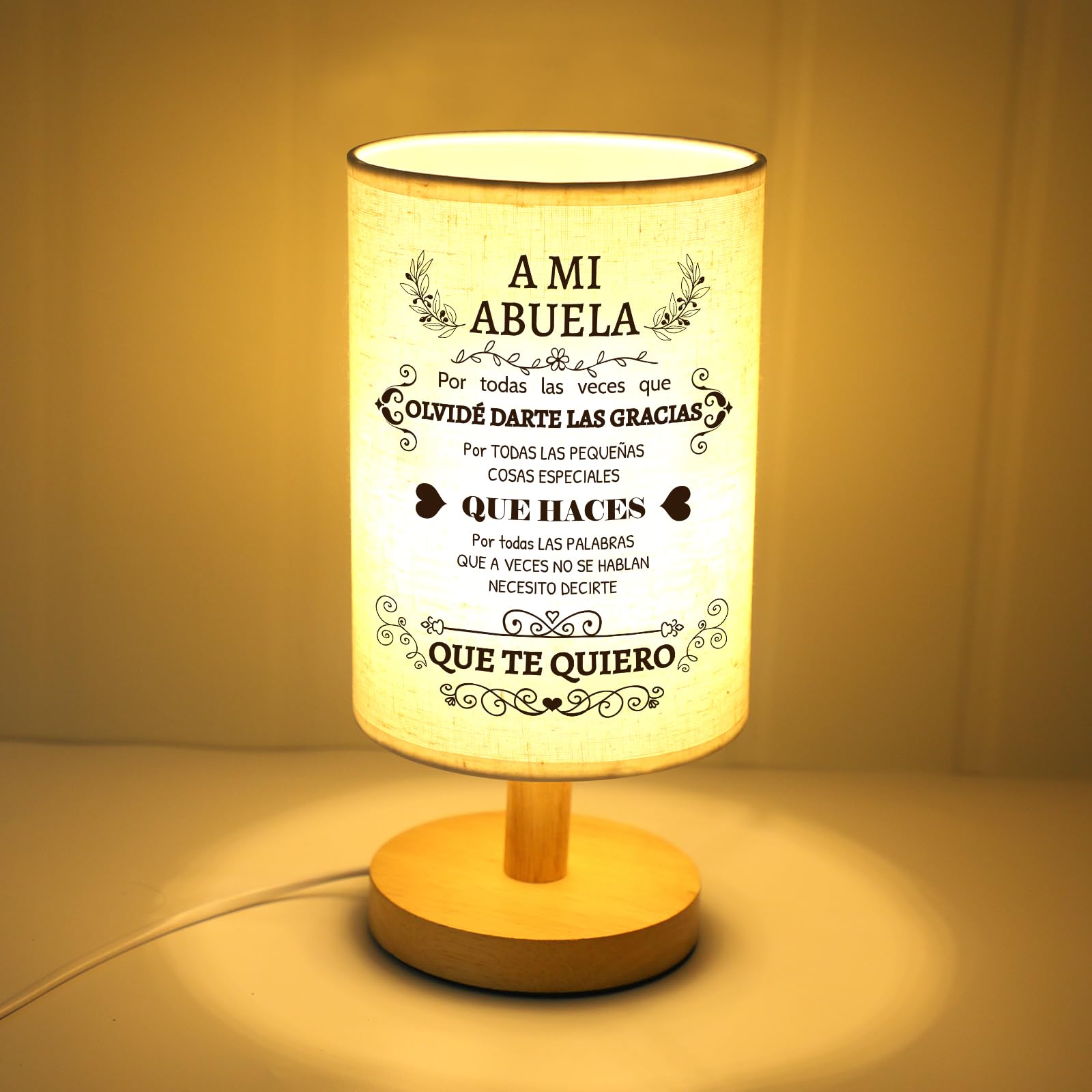 Souhoney Abuela Gifts Grandma Birthday In Spanish  Birthday Christmas Grandmother Gifts In Spanish For Grandma Lamp Mothers Day Fabric Desk Lamp Home Decor