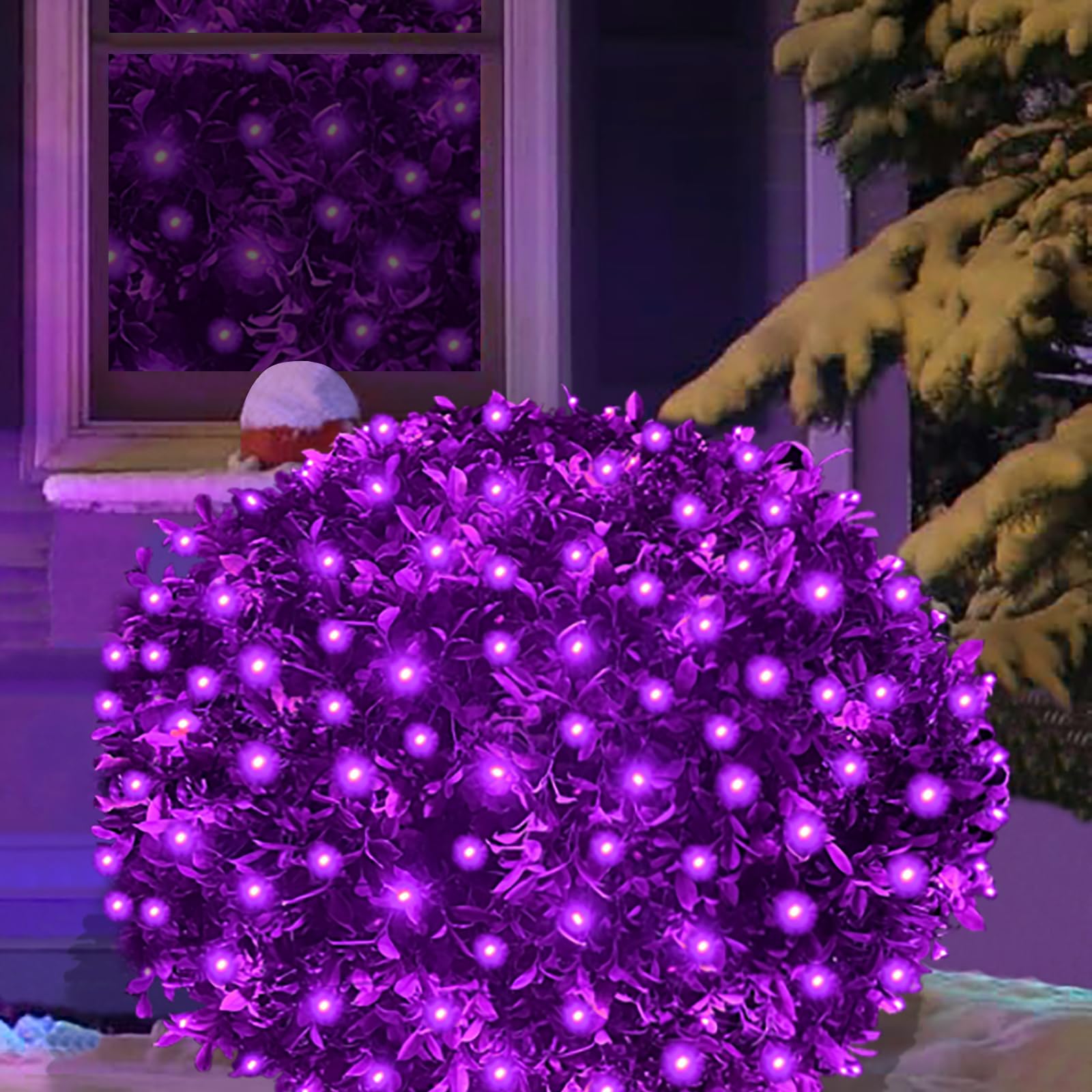 HISHINY Halloween Lights Outdoor 144LED 6ftx6ft Purple Net Lights with Connectable  Waterproof UL Certified and Durable Black Wire Design for Bushes Trees  Outdoor Indoor Party Decorations