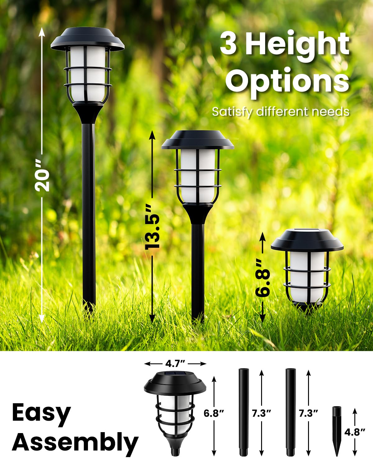 Hmdecor Solar Lights Outdoor, 3 Pack Solar Torch With Flickering Flame, Waterproof Garden Lights For Yard, Patio, Pathway