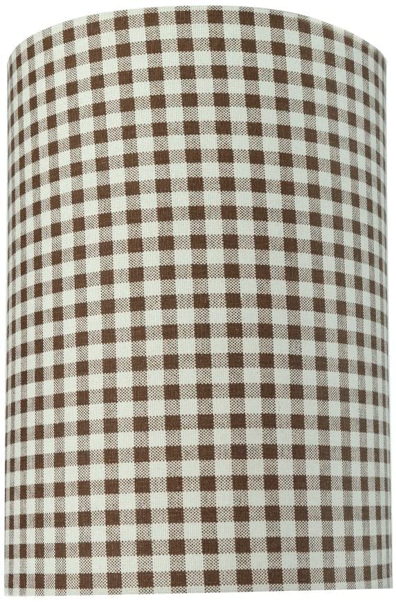 Aspen Creative 31113A Transitional Hardback Drum (Cylinder) Shaped Spider Construction Lamp Shade in Brown 8'' wide (8'' x 8'' x