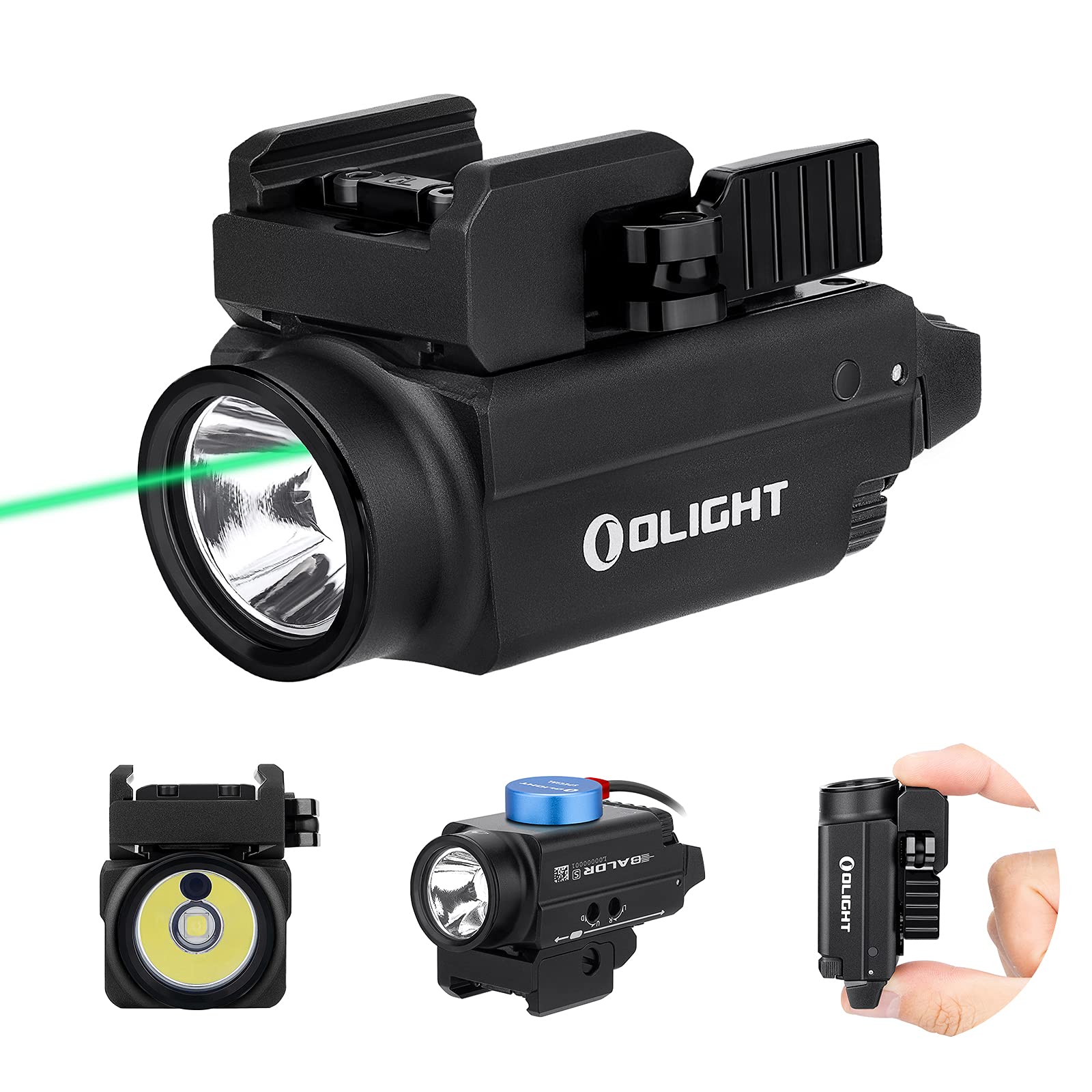 OLIGHT Baldr S 800 Lumens Compact Rail Mount Weaponlight with Green Beam and White LED Combo, Magnetic USB Rechargeable Tactical