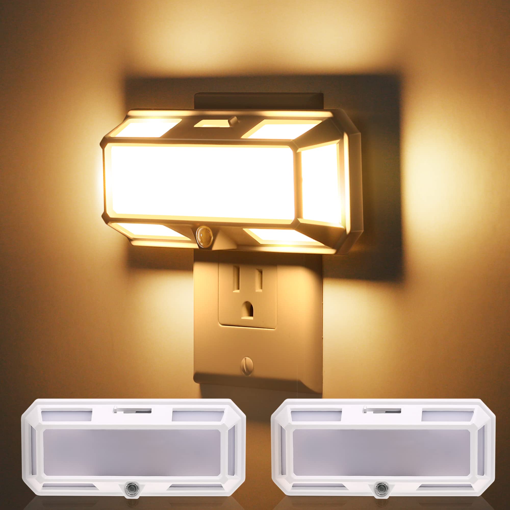 L LOHAS LED Night Light, 0-250LM Dimmable LED, Soft White, 2 Pack, Plug-in Wall, Model A-GY-065-02-US-2