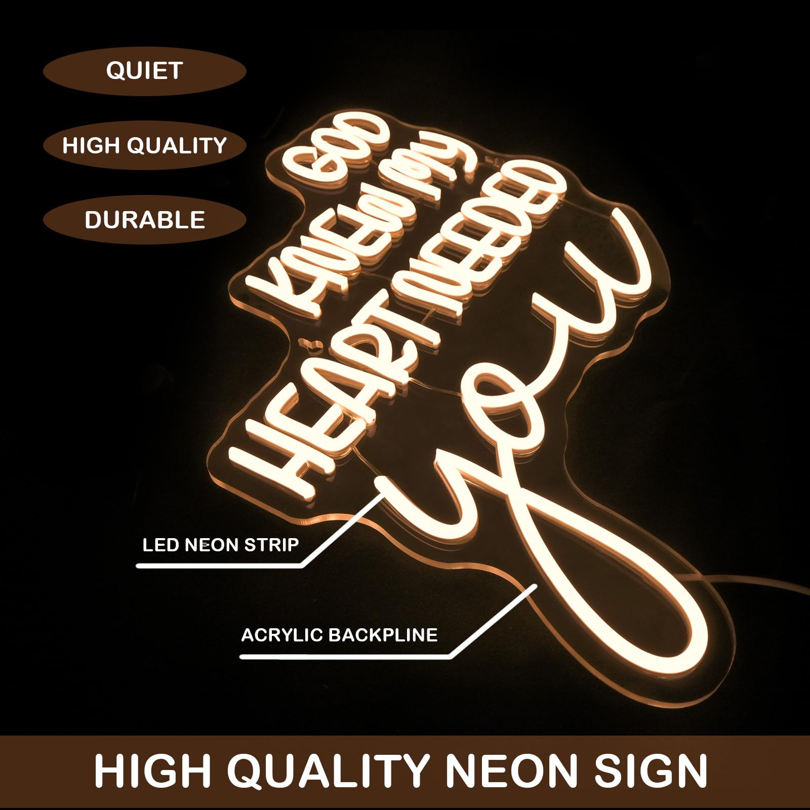 Horseneon God Knew My Heart Needed You Neon Sign Romantic Led Wall Decor For Bedrooms  Wedding Gifts  Anniversary Presents  Usb Powered Adjustable Brightness Inspirational Decor