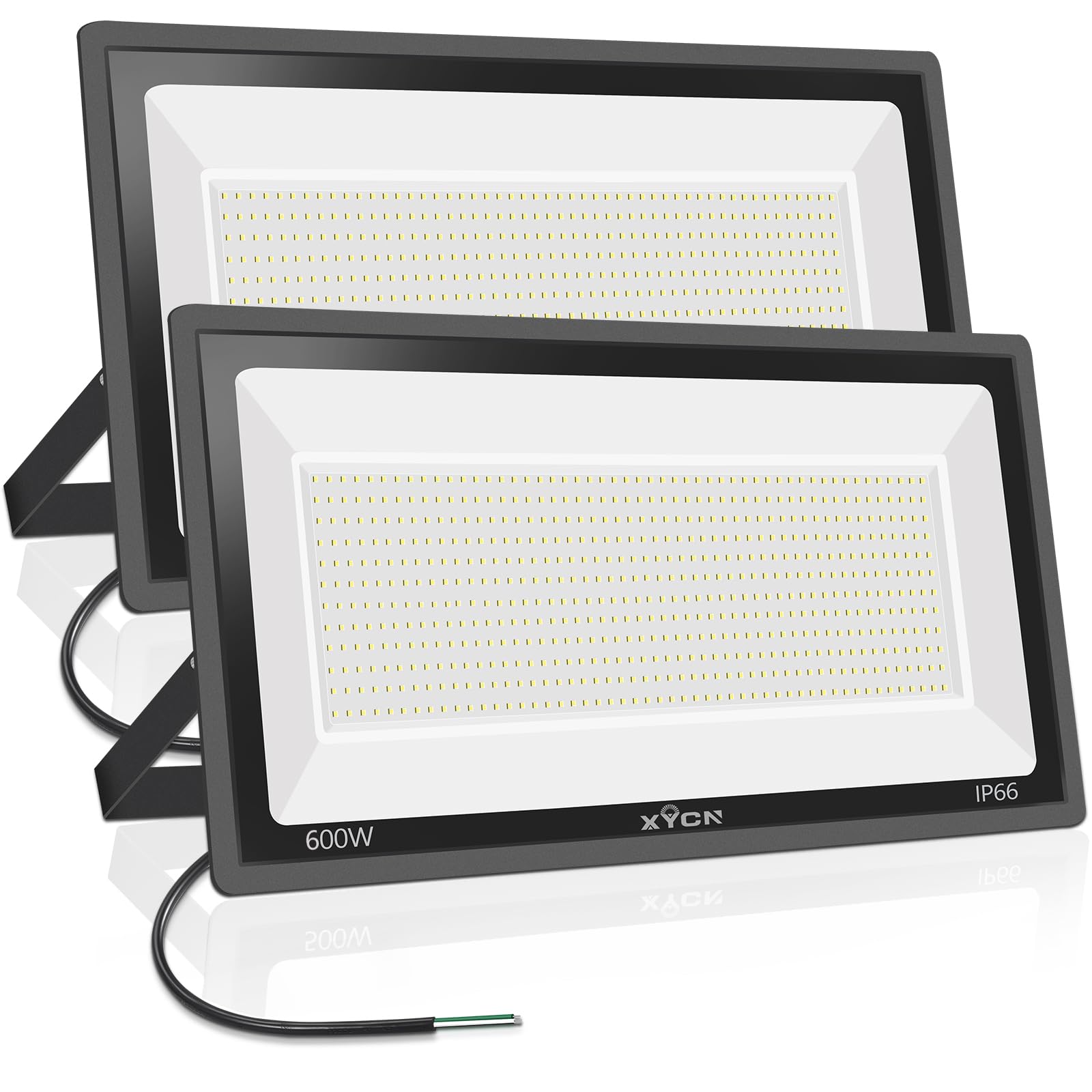 600W 2Pack Led Stadium Flood Lights  (3050W Equivalent)67500Lm Super Bright Led Arena Outdoor Lights 100-277V Ip66 Waterproof 5000K Daylight White Commercial Lighting For Sports Fields And Counts