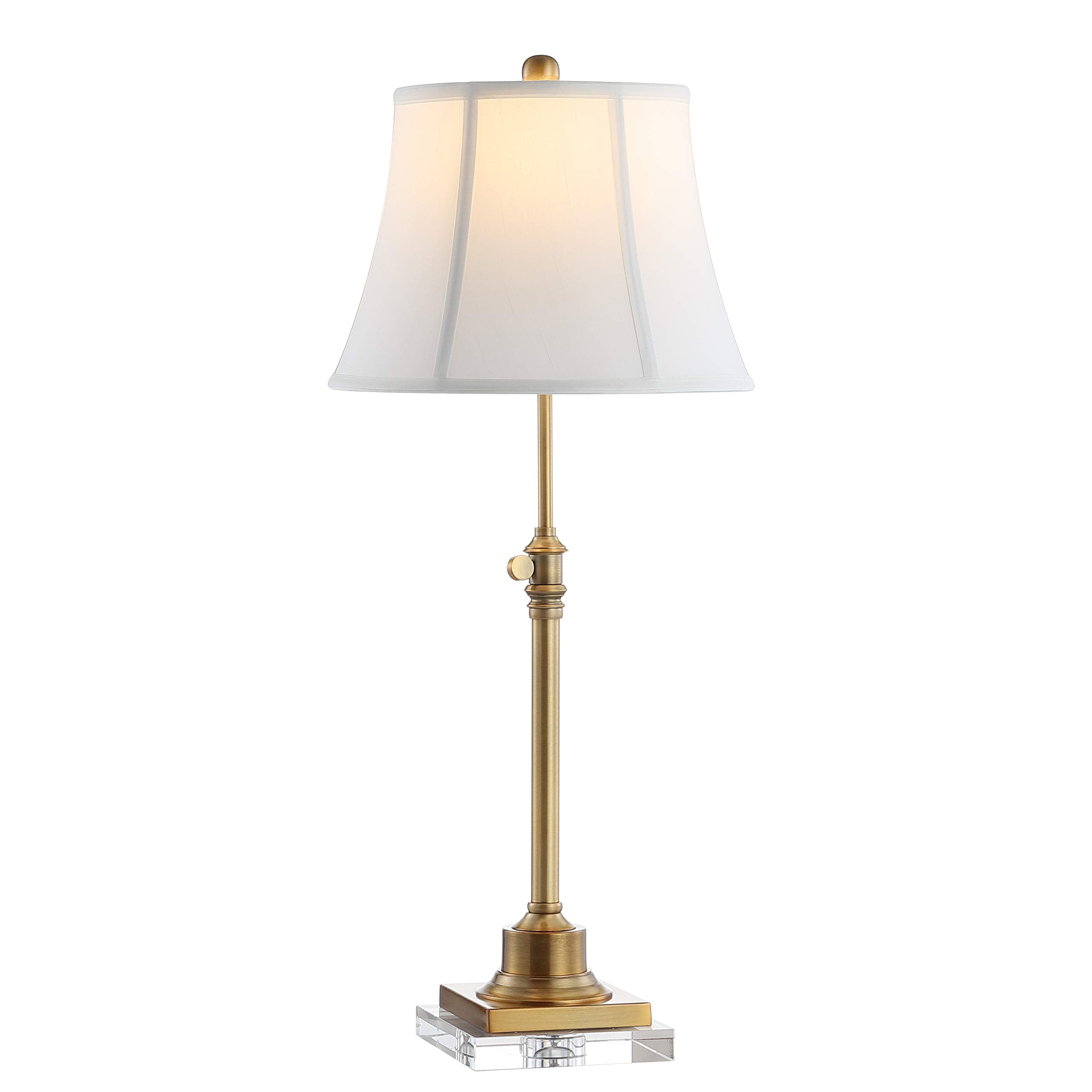 SAFAVIEH Lighting Collection Callen Crystal/ Brass Gold 21-31-inch Adjustable Bedroom Living Room Home Office Desk Nightstand Ta