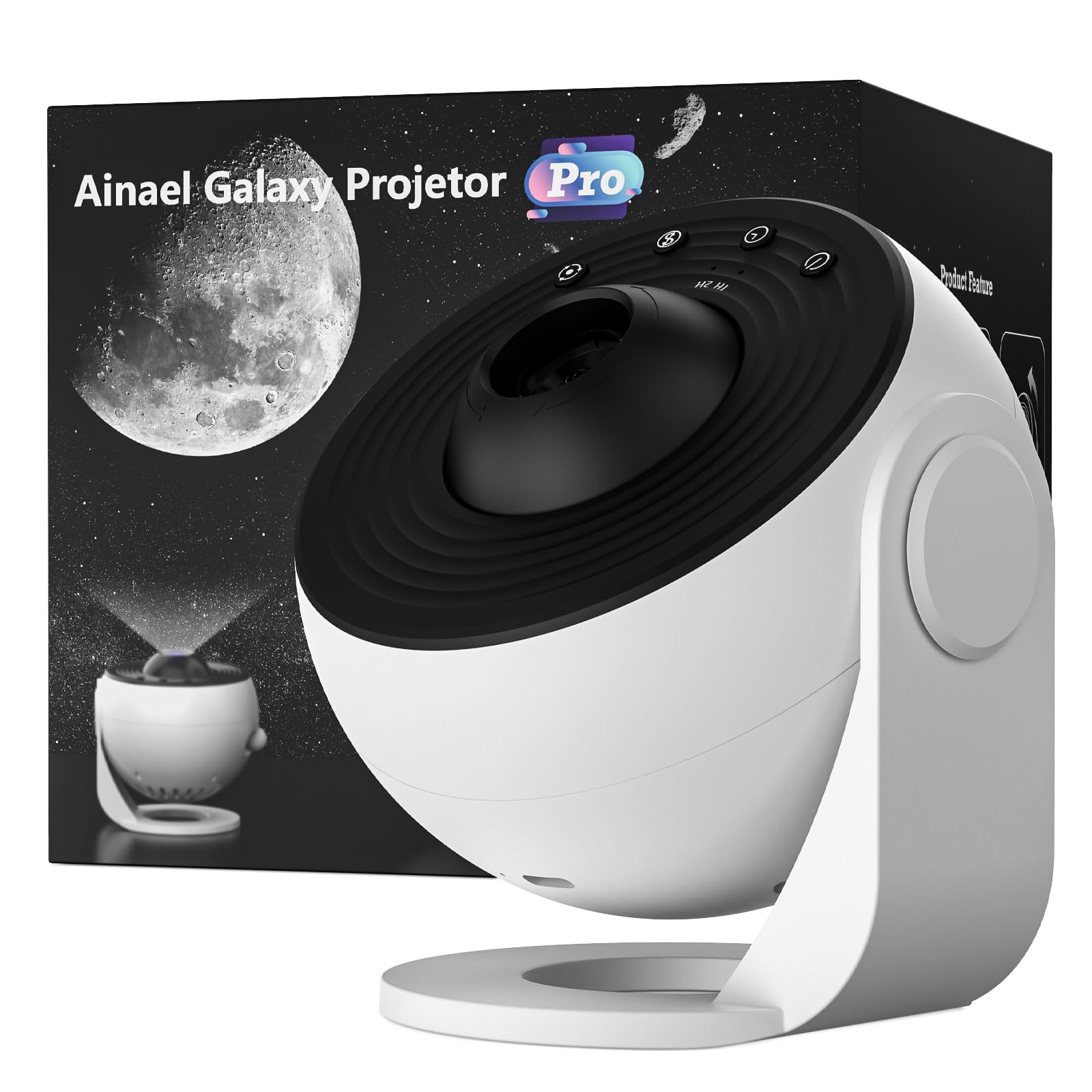 Ainael Galaxy Projector  Star Projectors Home Planetarium Space Ceiling Starry Sky Night Light with 3 HD Glass Slides  Galaxy Projector Pro for Kid For Mature Users Bedroom Birthday Gift