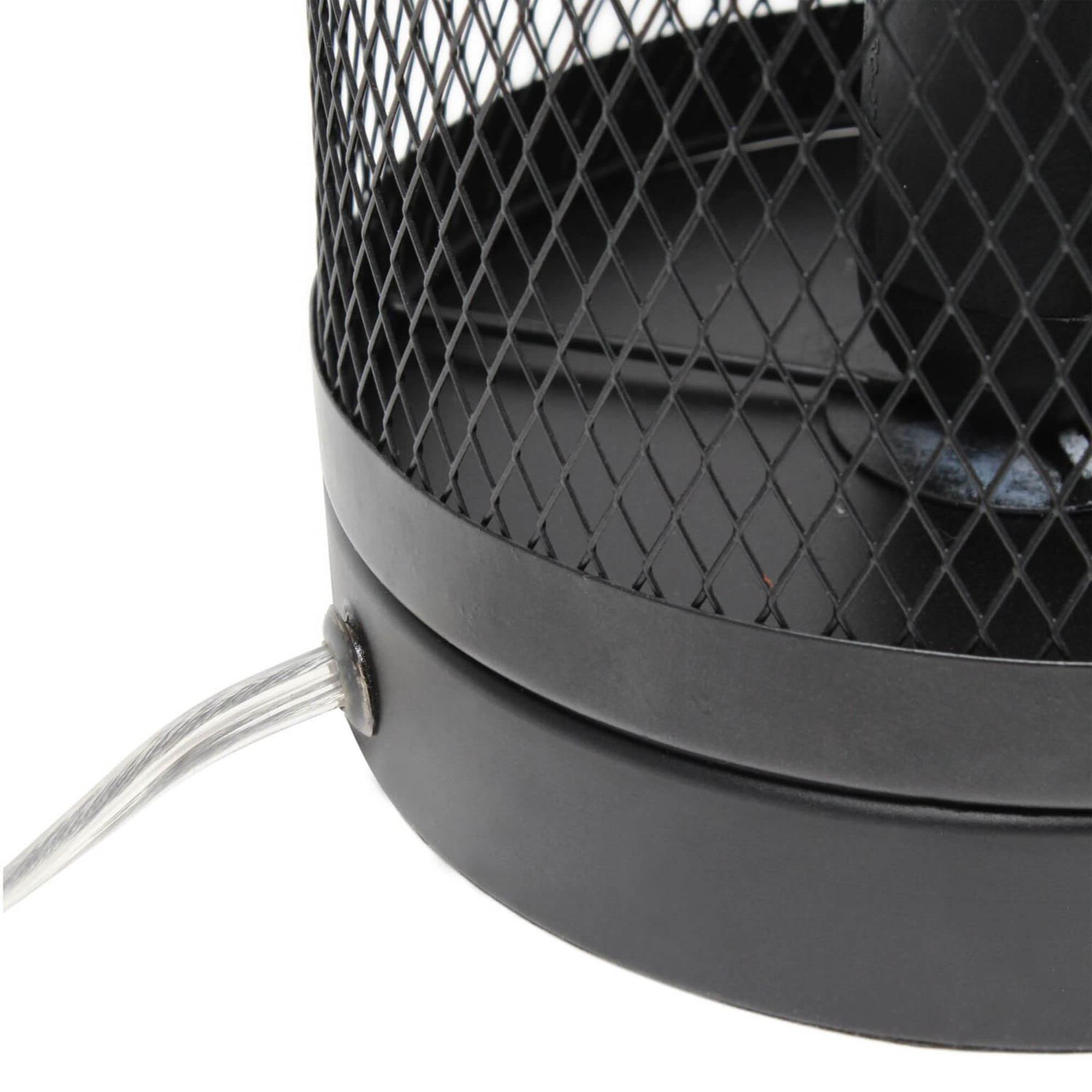 Simple Designs Black Mesh Cylindrical Steel Table Lamp, Model LT1075-BLK, Pack of 1