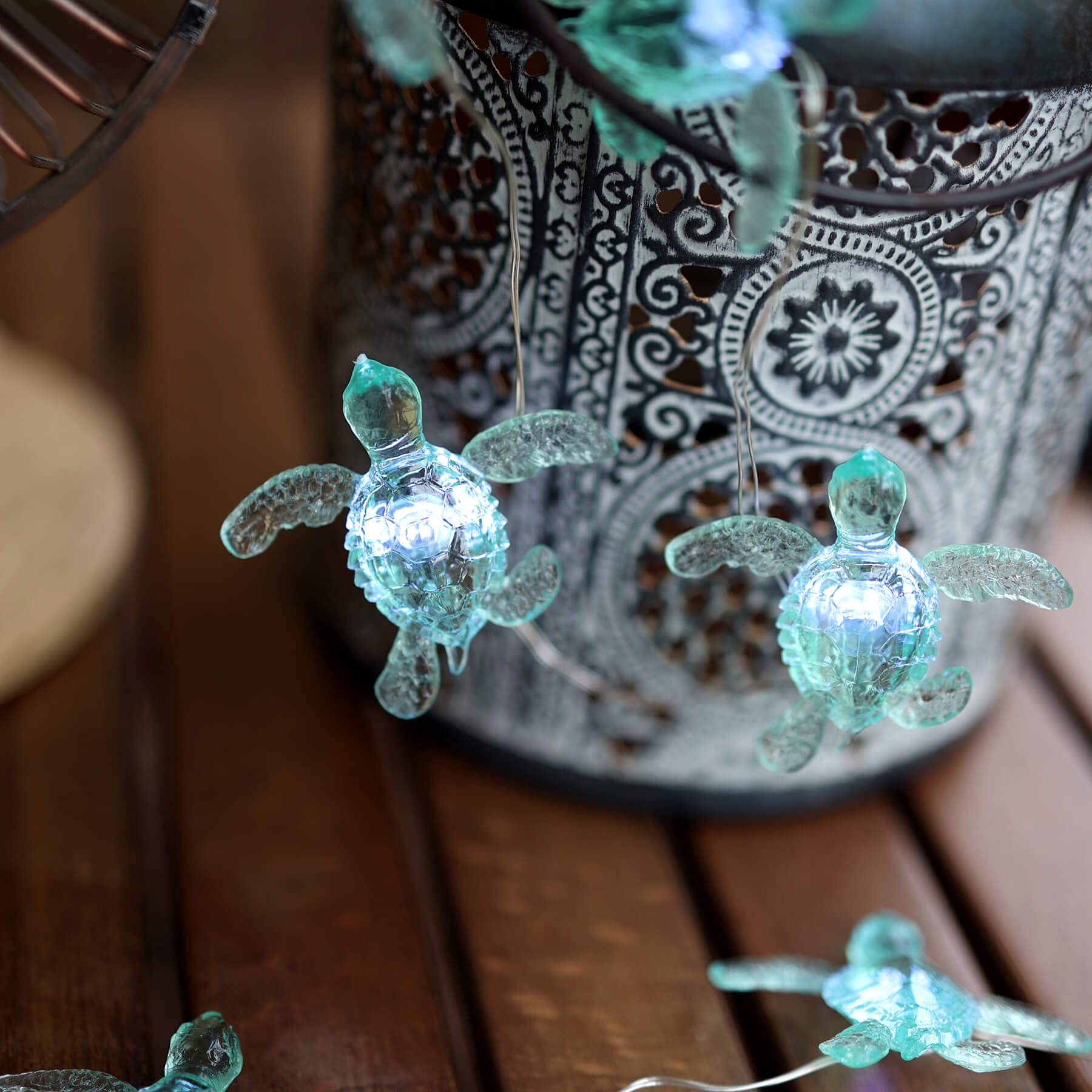 Jashika Green Sea Turtle String Lights - 10Ft 30 Leds, Usb Powered, Remote Control, Ocean Decor