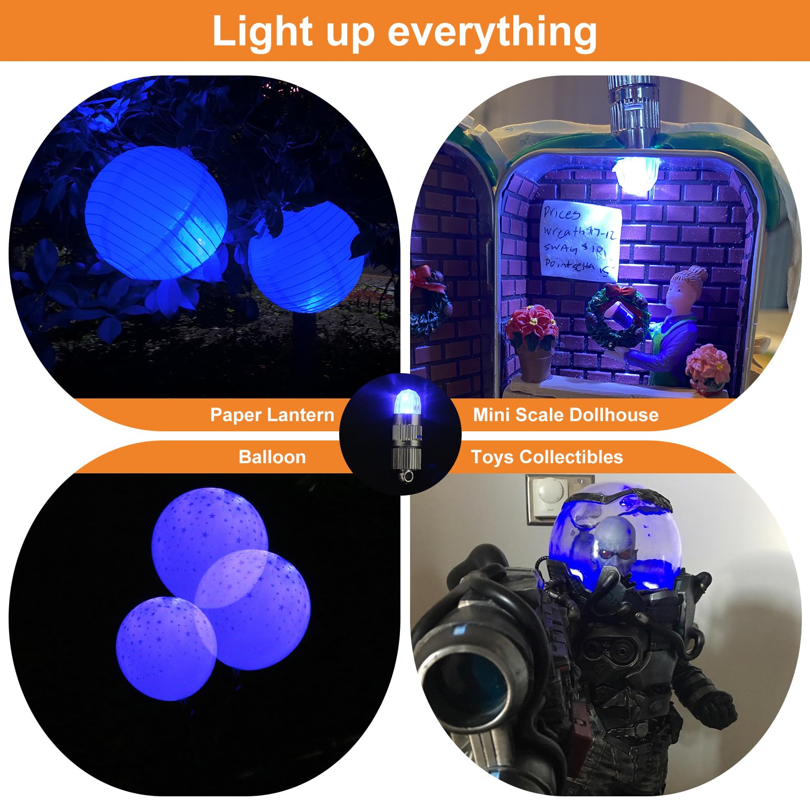 Sumdirect Pack Of 100 Led Mini Non-Blinking Lights For Paper Lanterns Balloons Floral Wedding Halloween Christmas Party Decoration Centerpieces (100, Blue)