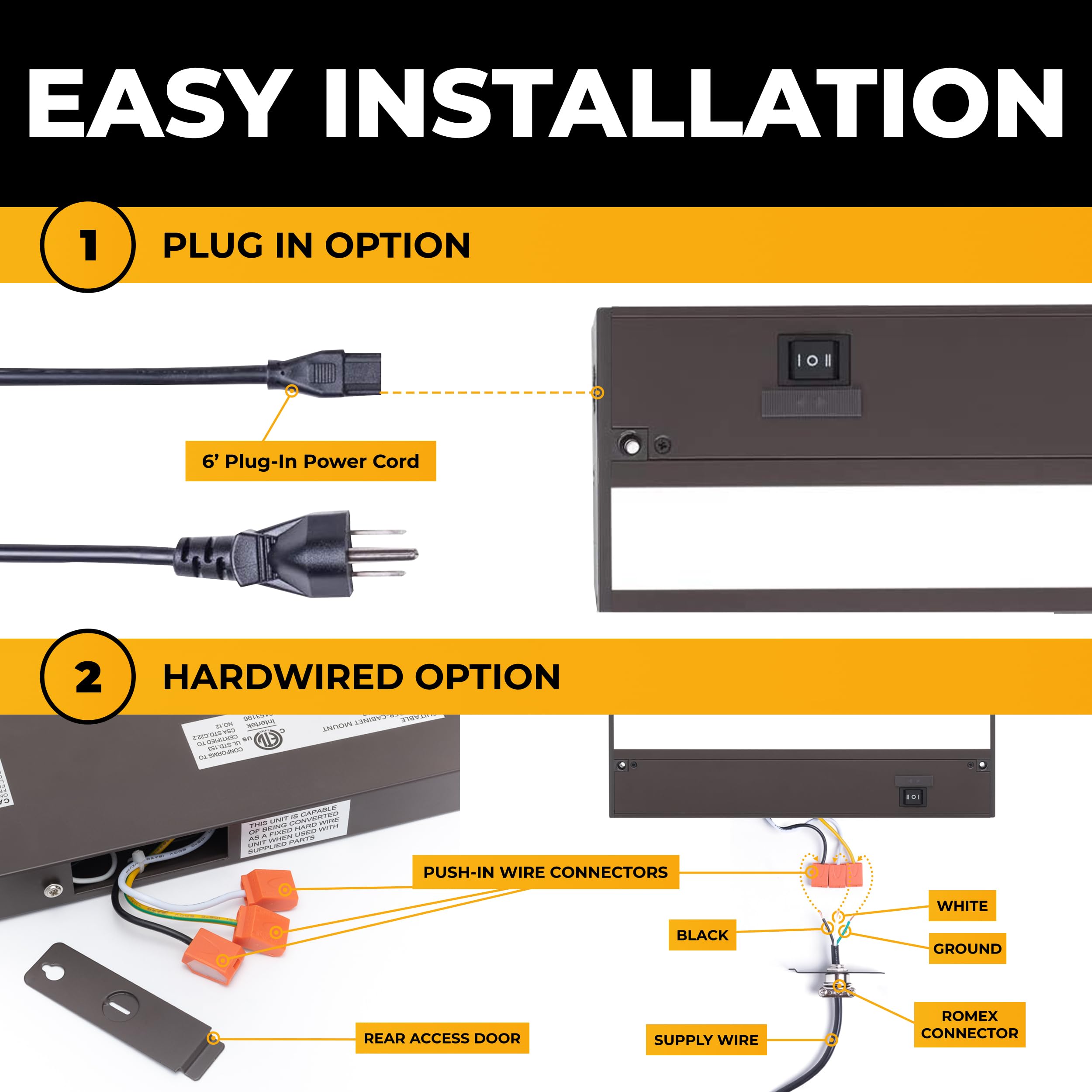 NSL LED Under Cabinet Lighting, Dimmable, 3 Color Temperatures, 12 Inch, Bronze Finish, Model LTSPRO-12-BZ