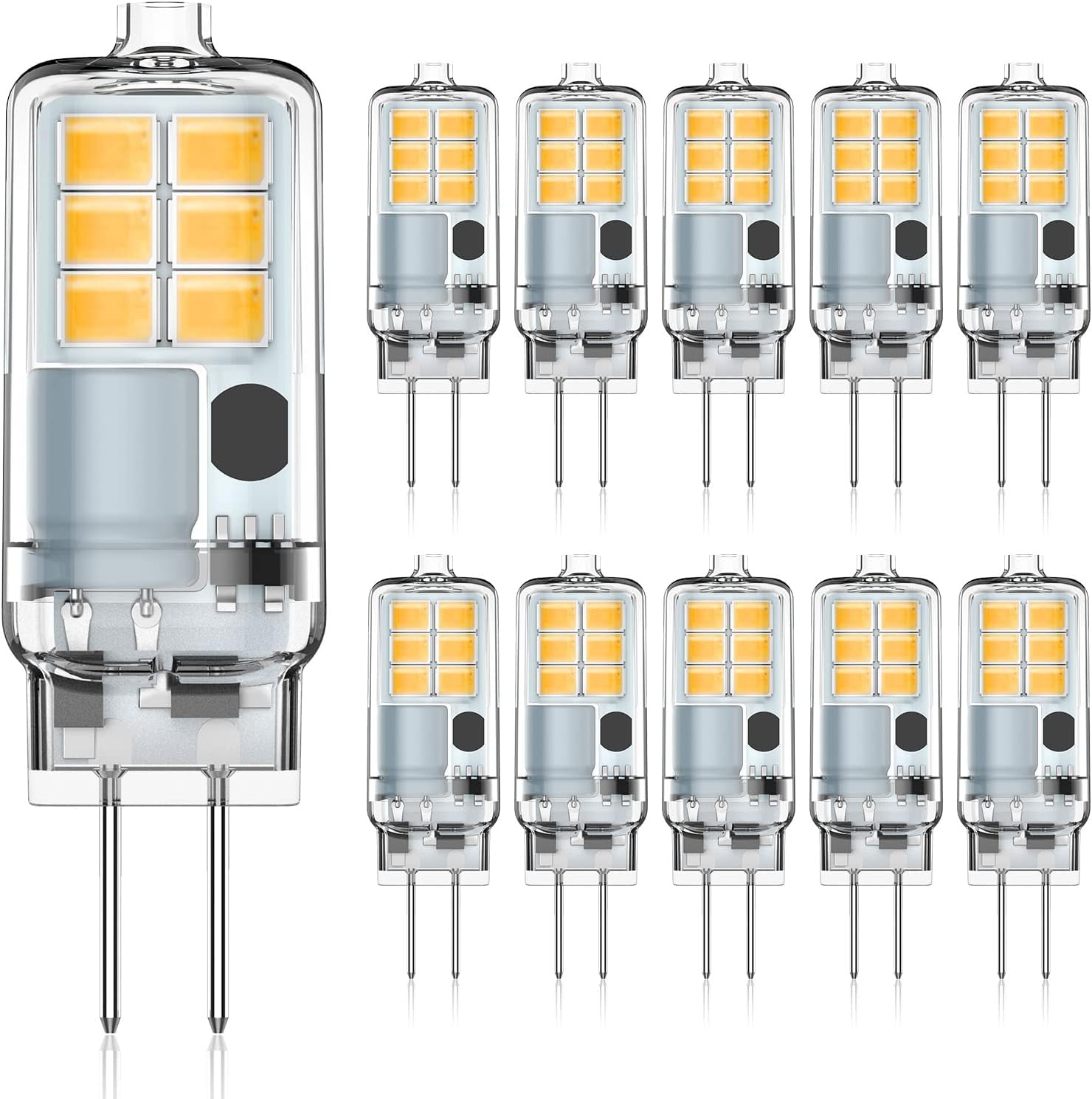 RuLEDne G4 LED Bulb 12V AC/DC, JC Bi-Pin Base Light Bulb 1.5W, Equivalent to 15 Watt Halogen G4, Not Dimmable 3000K Warm White f