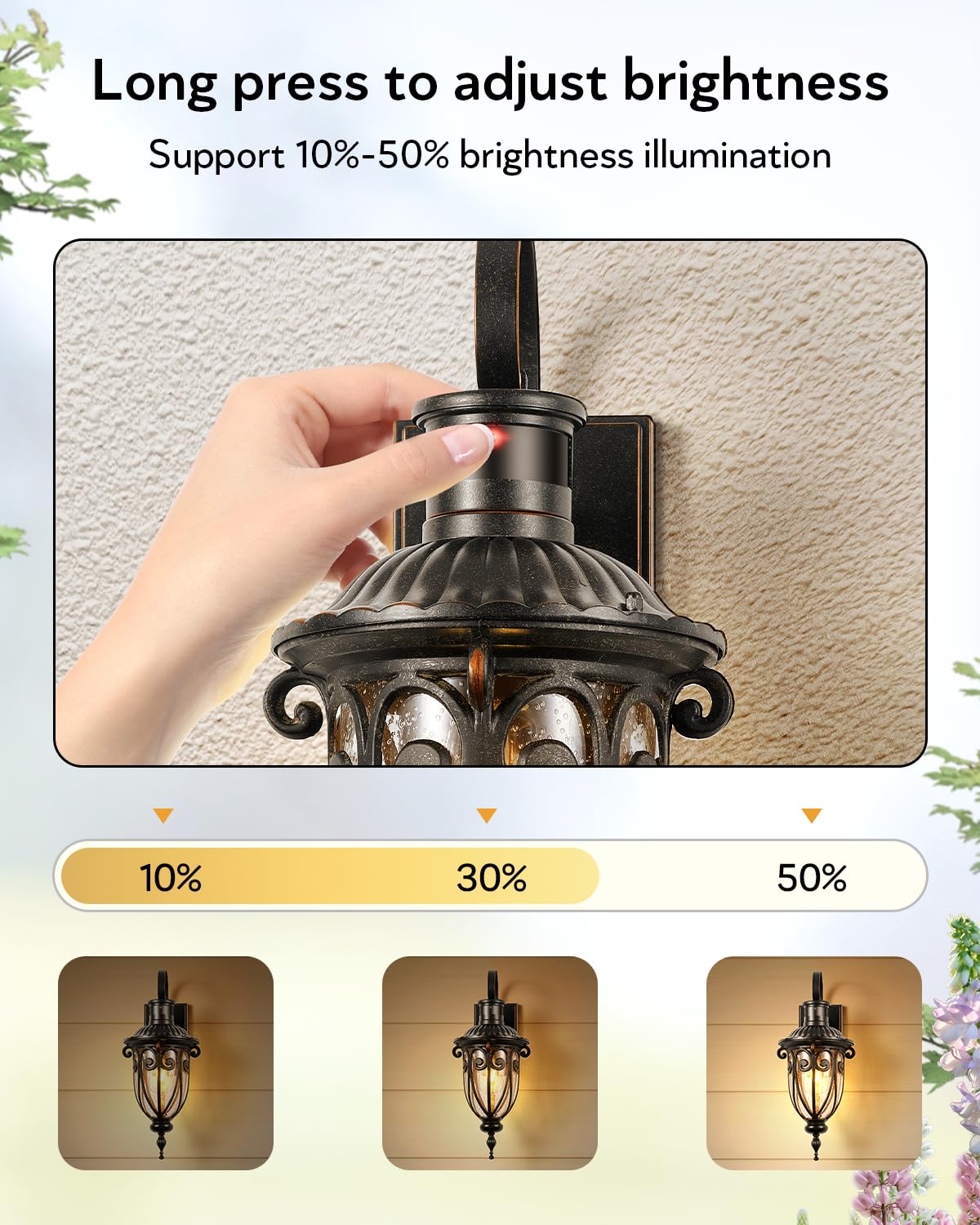 Vianis Outdoor Motion Sensor Light, Dusk To Dawn Outdoor Light Fixtures, 2 Pack Outside Lights For House, Anti-Rust Bronze Outdo