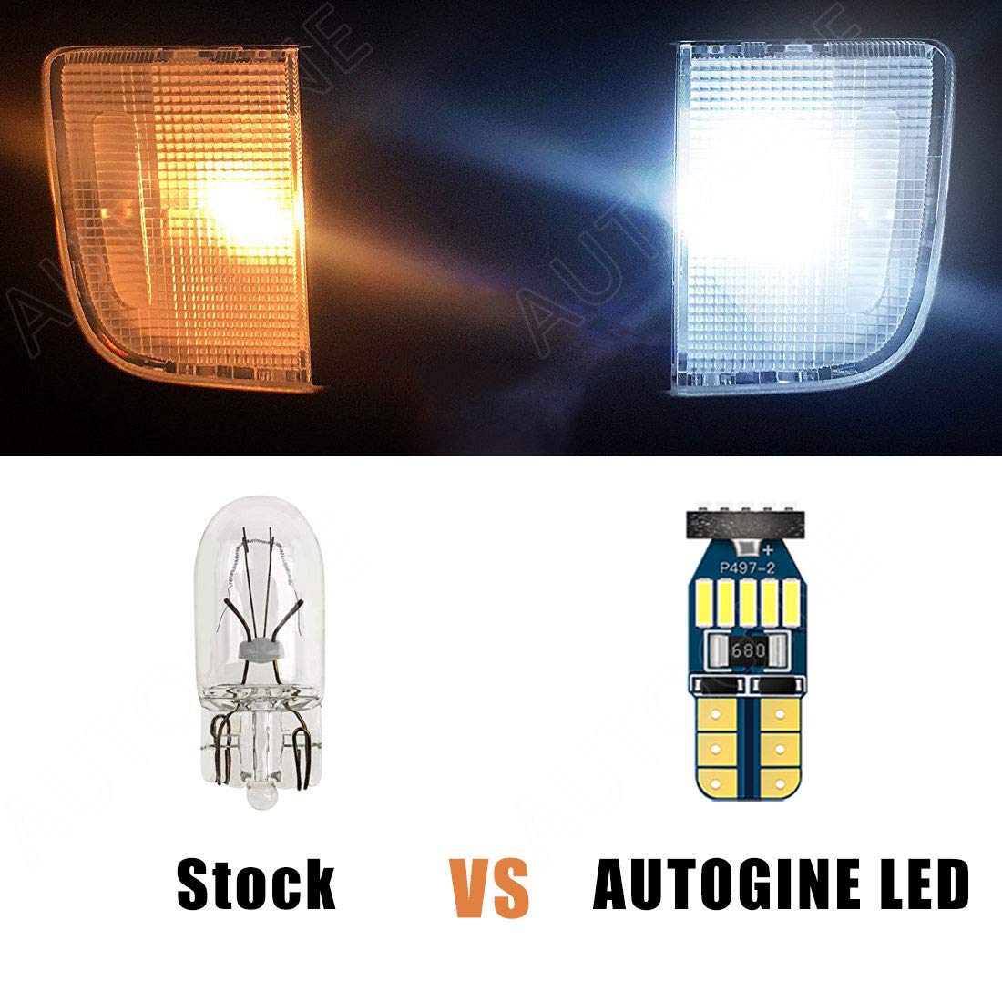 AUTOGINE Super Bright 6000K Xenon White LED Interior Light Bulbs Kit for 2007-2021 Toyota Tundra + Install Tool