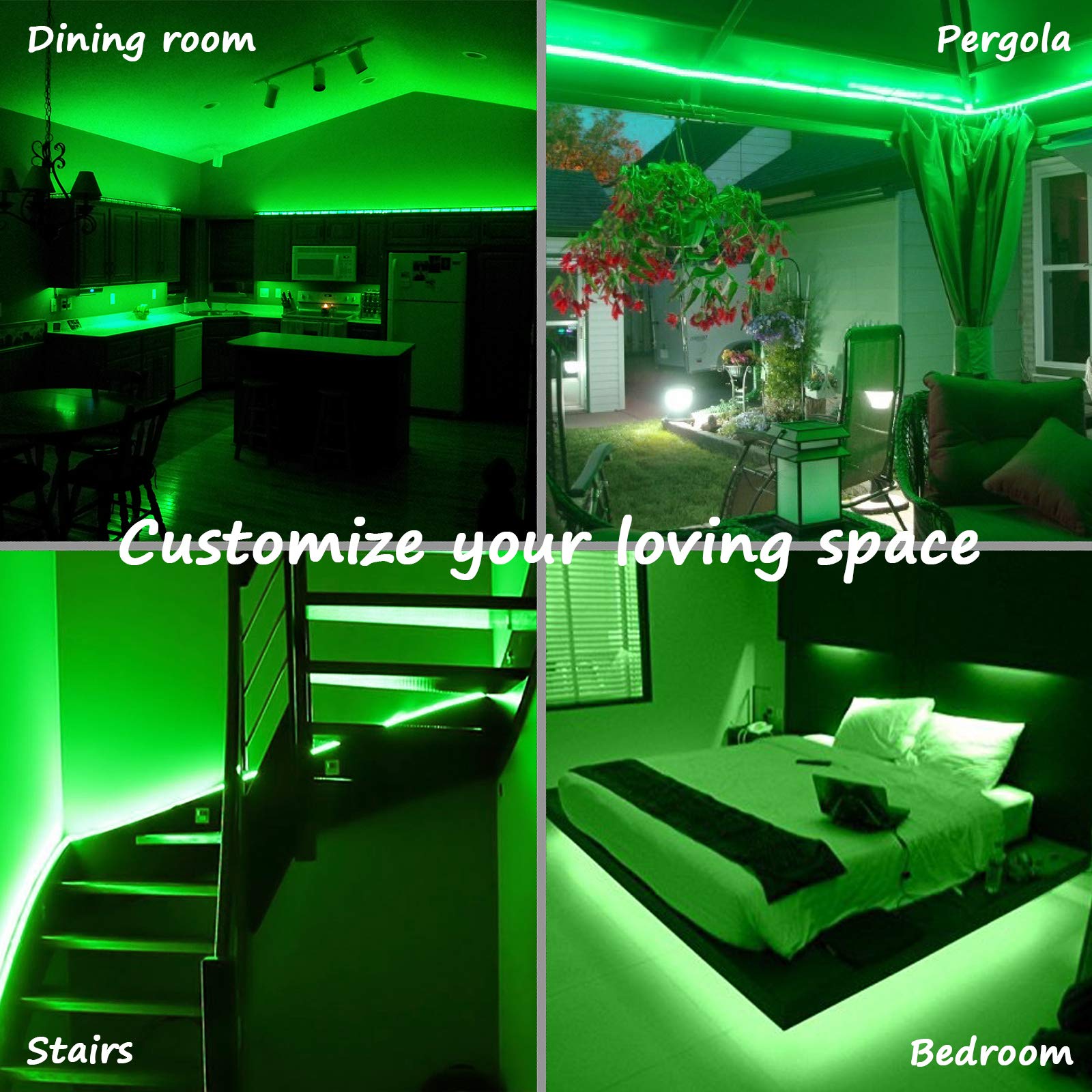 Areful Rope Lights, 16Ft Waterproof Connectable Strip Lighting Red, Indoor Outdoor Mood Lighting For Home Christmas Holiday Garden Patio Party Decoration