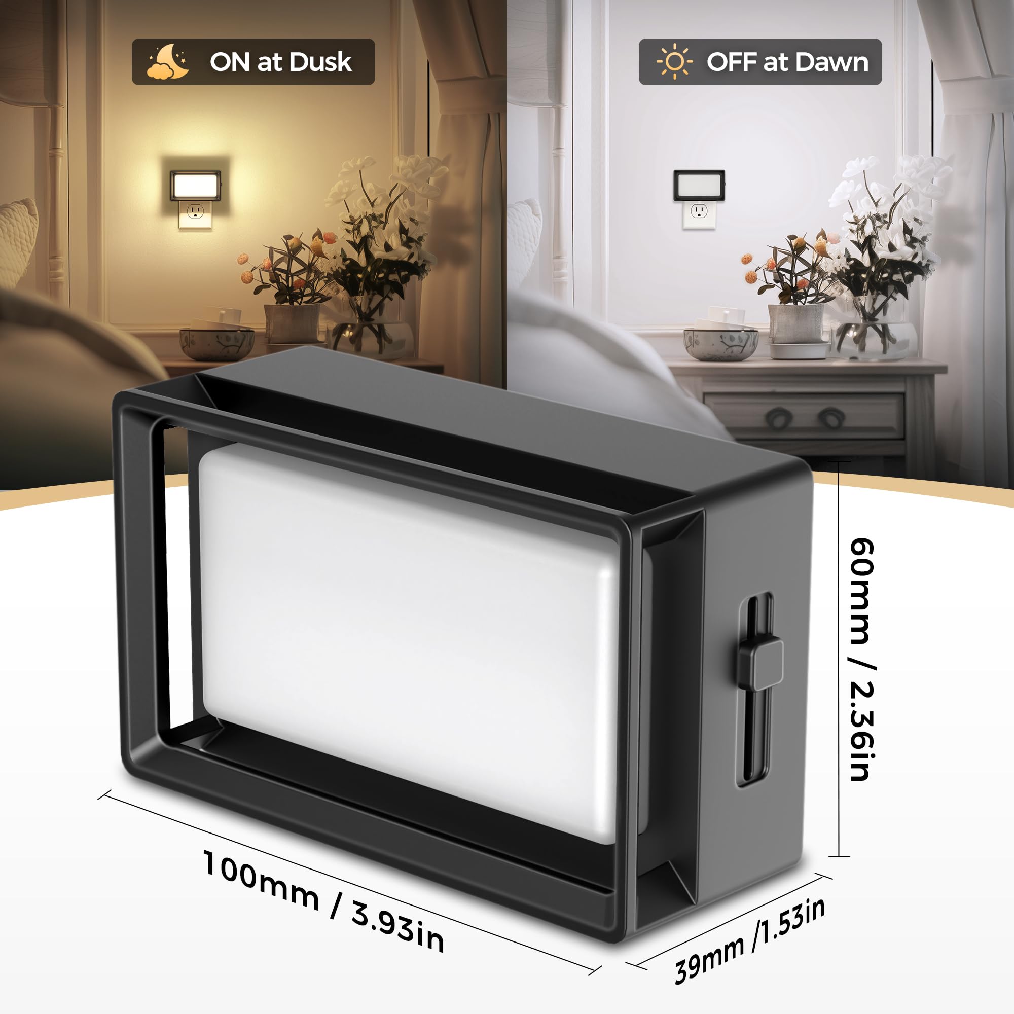 Doresshop Led Night Lights Plug Into Wall, Plug In Bright Nightlight, 0-150Lm,2 Watt Brightness Adjustable Dimmable Night Light,