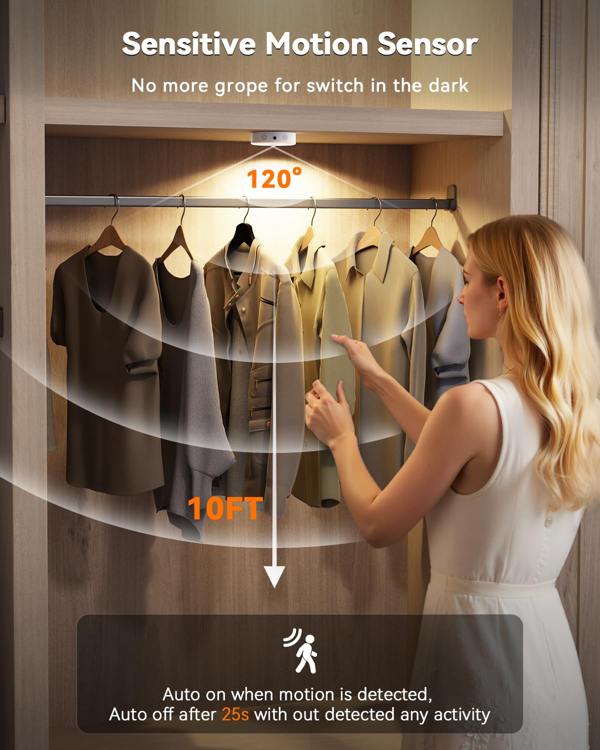 Puck Lights With Remote Control  Rechargeable Under Cabinet Lighting  3 Color Temps  12 Rgb Color Led Motion Sensor Lights Wireless  Dimmable Under Counter Lights For Closet  Kitchen