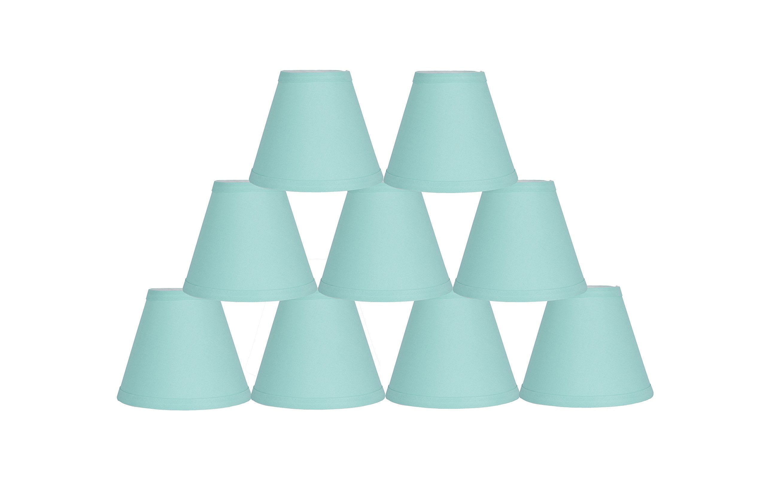 Urbanest Set Of 9 Turquoise Cotton Chandelier Lamp Shade, 3X6X5, Hardback, Clip On