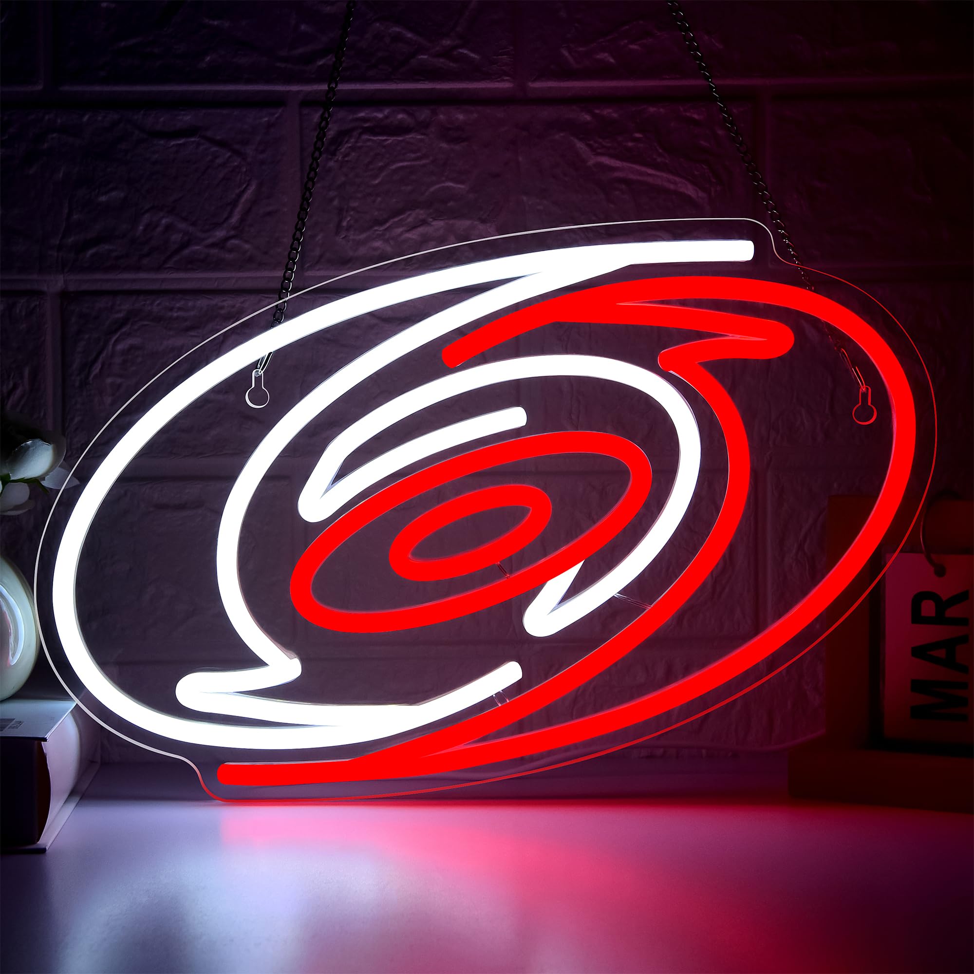 Ice Hockey Neon Sign Wall Decor Hockey Neon Sign For Man Cave Hockey Player Led Light For Garage Dormitory Bar Club Shop Decor Wall Art Birthday Gift For Carolina Fans(Zkxd403)