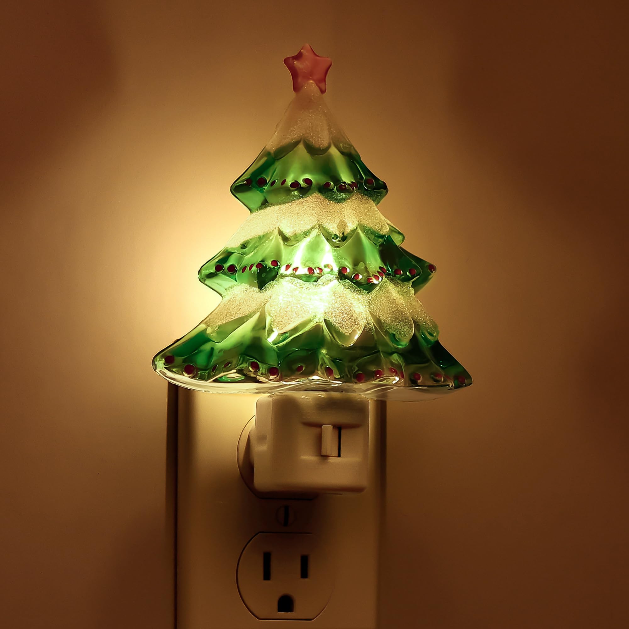 L LOHAS LED Christmas Tree Night Light, 3000K Warm White, 360° Rotatable, Model NL02202US, Cute Holiday Gift, 1 Pack