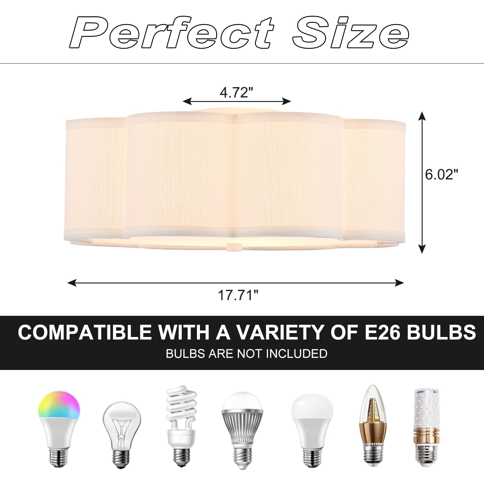 Widluth Modern Drum Semi Flush Mount Ceiling Light 3-Lights Modern 17.71'' White Drum Ceiling Lighting Fixture Vintage Modern Li