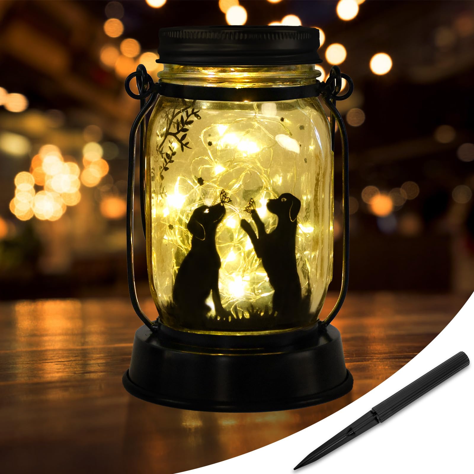 Kyoryuger Dog Solar Lanterns 3in1 Dog Lights Garden Decor Gifts for Women Mom Grandma Unique Teen Girl Gifts Christmas Gifts for