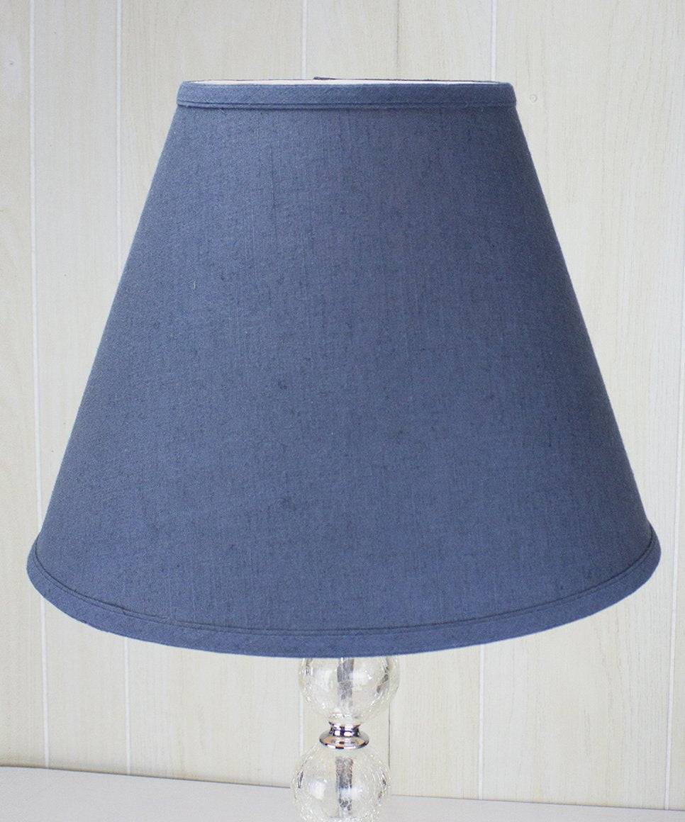 HomeConcept Empire Hardback Lampshade, Textured Blue Slate, Brass Spider Fitter, 9x16x12 inches, Perfect for Table and Floor Lamps