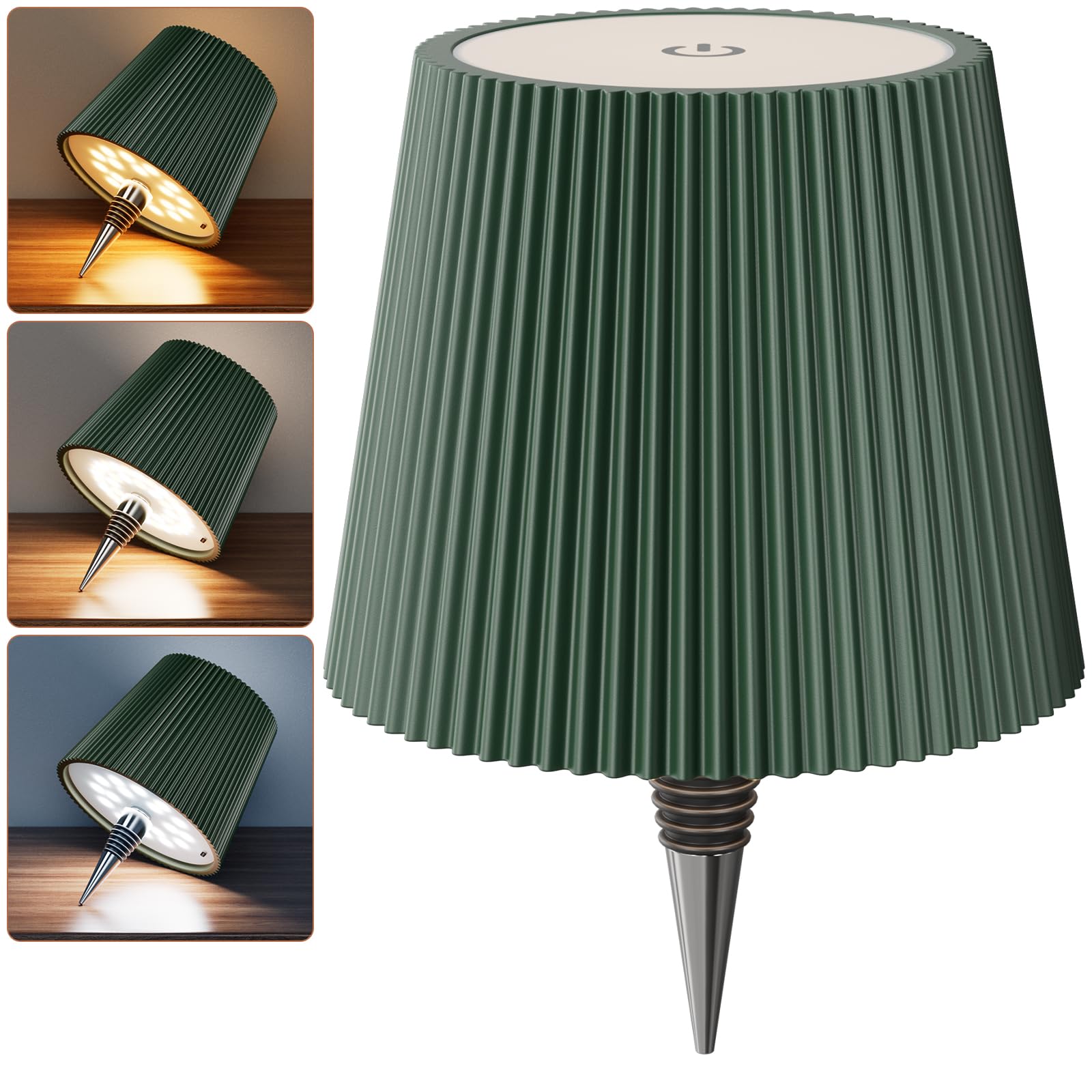 nulmvic Wireless Bottle Lamp  2026 New 3 Color Rechargeable Beverage Bottle Lights for Home Bars Restaurants (Dark Green  1PC)