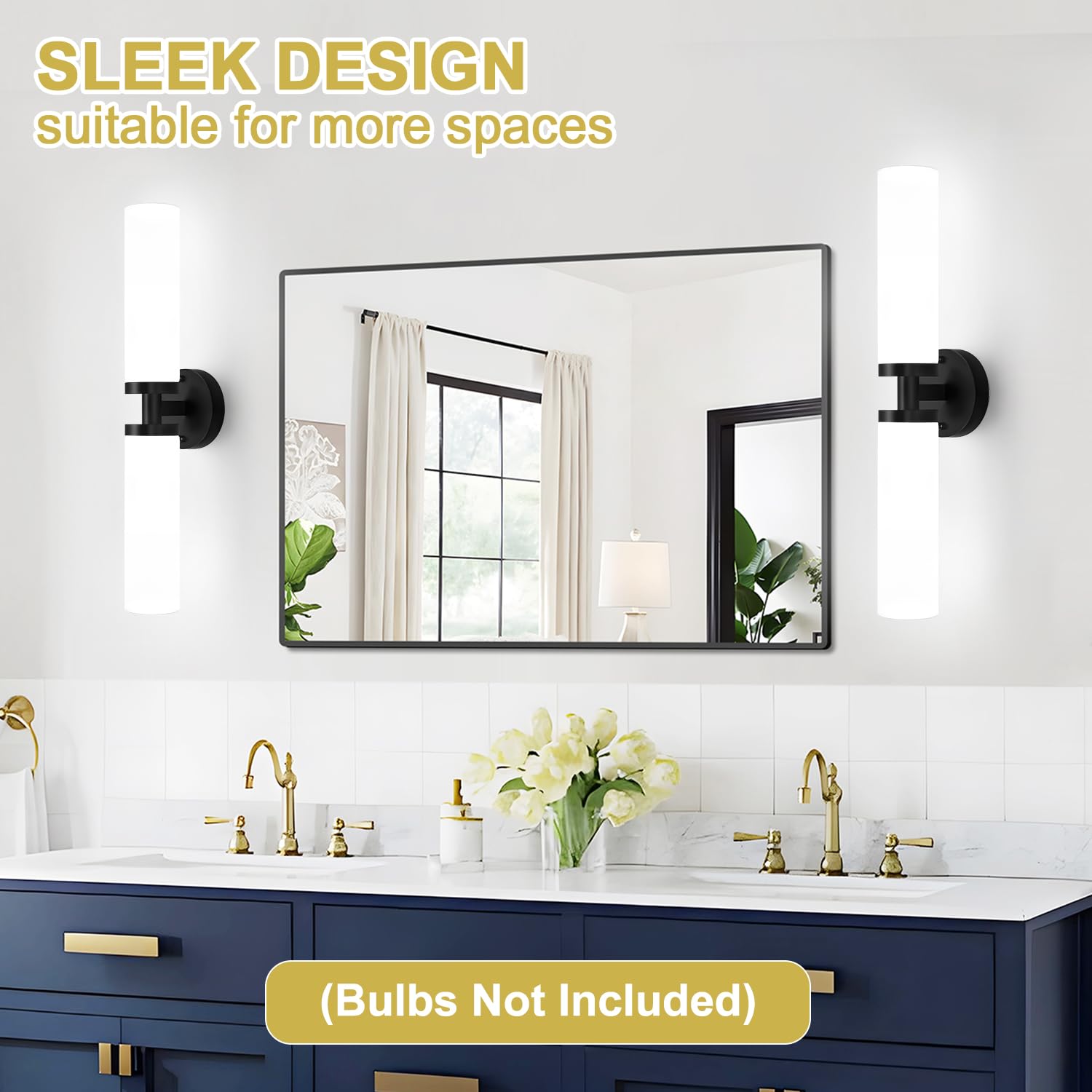 Indoi Wall Sconces Set Of Two  Matte Black Bathroom Sconces Wall Lighting With Milky White Glass  Modern Sconces Wall Decor Set Of 2 Bathroom Light Fixtures For Mirror Living Room Hallway Bedroom