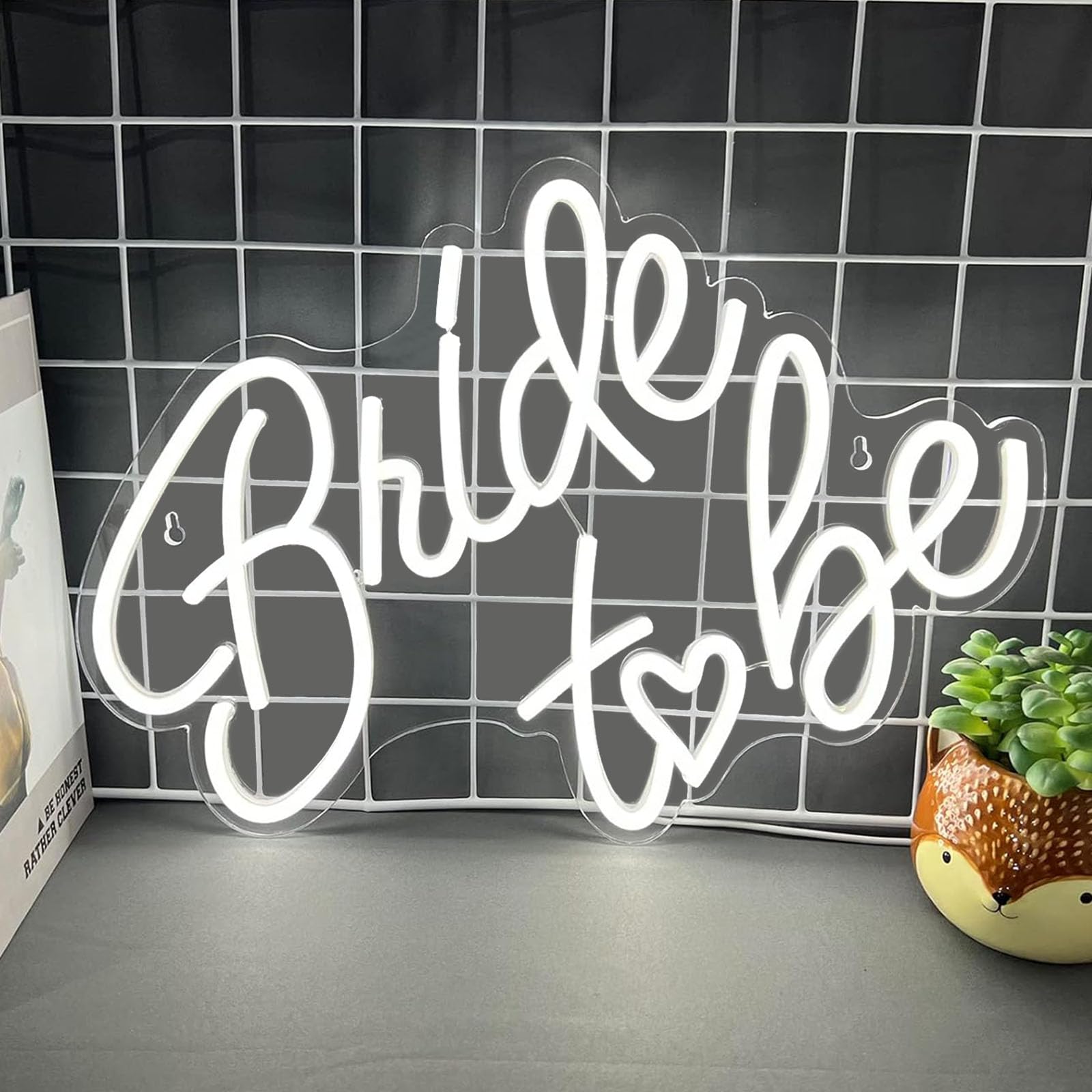 Bride To Be Neon Sign  White Led Neon Light Signs Usb Wedding Light Signs For Bridal Shower Bachelorette Engagement Party Backdrop With 15 Pcs Balloon