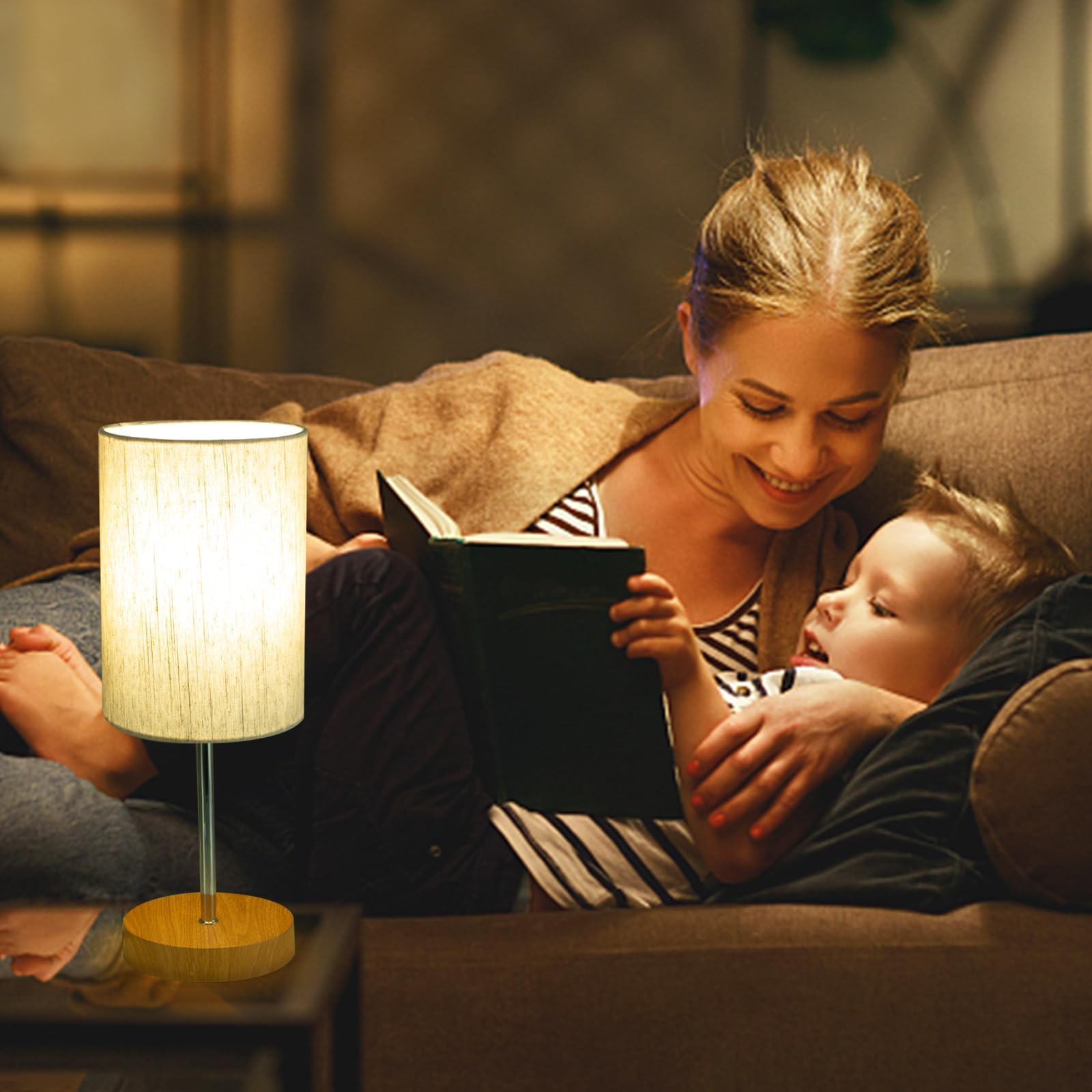 Rislg 2 Pack Small Table Lamps, Bedside Lamps For Nightstand With Wire Switch, Modern Minimalist Desk Lamp With Linen Fabric Sha