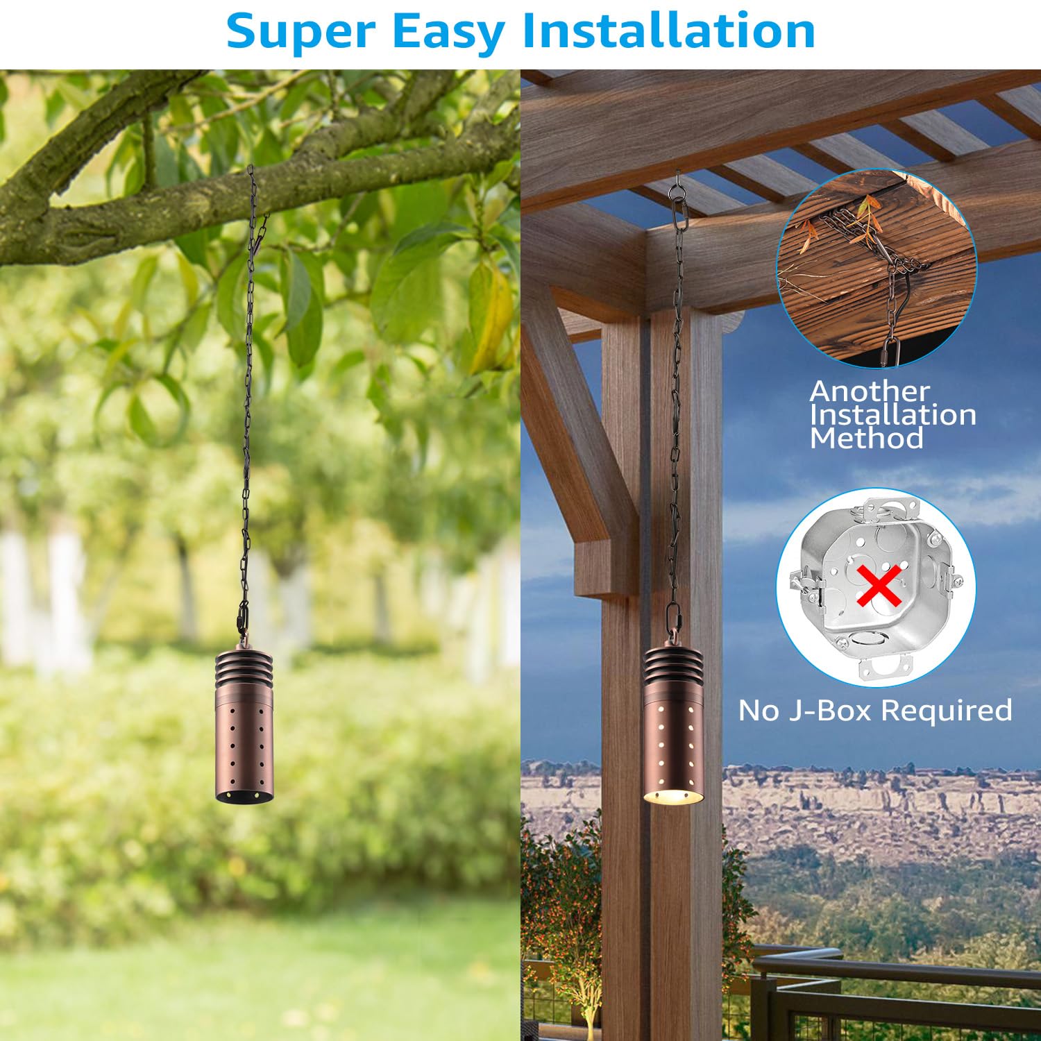 LEONLITE LED Landscape Pendant Lights, 7" Aluminum, Red Bronze, 12V, IP65, Soft White, Pack of 4, Model 20851