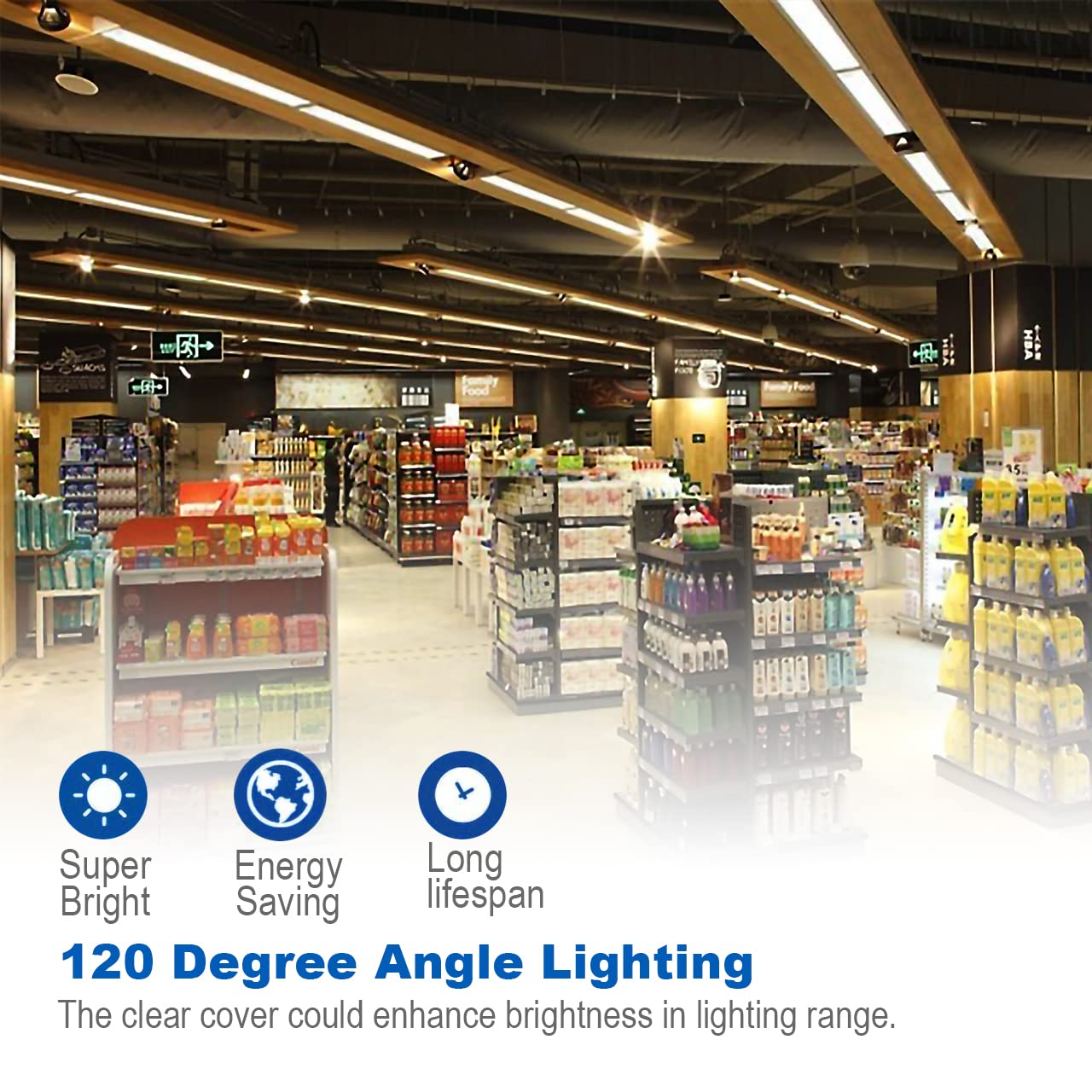 (Pack Of 6)T8 4Ft Led Integrated Tube Light Fixture, 24W Shop Light With On/Off Switch Power Cord,6000K Supper White,Clear Cover