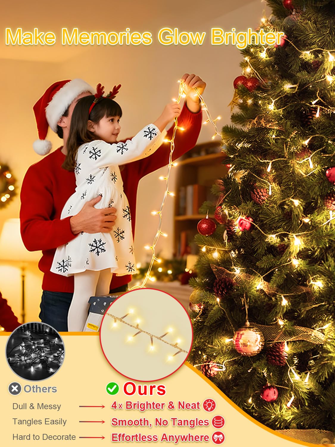 Lamyar Christmas Lights With 1000 Leds  328Ft Extra Long Plug In Fairy String Lights For Outdoor Tree And Indoor D?Or  8 Modes & Timer  Ip65 Waterproof Lights For Yard Garden Decor (Warm White)