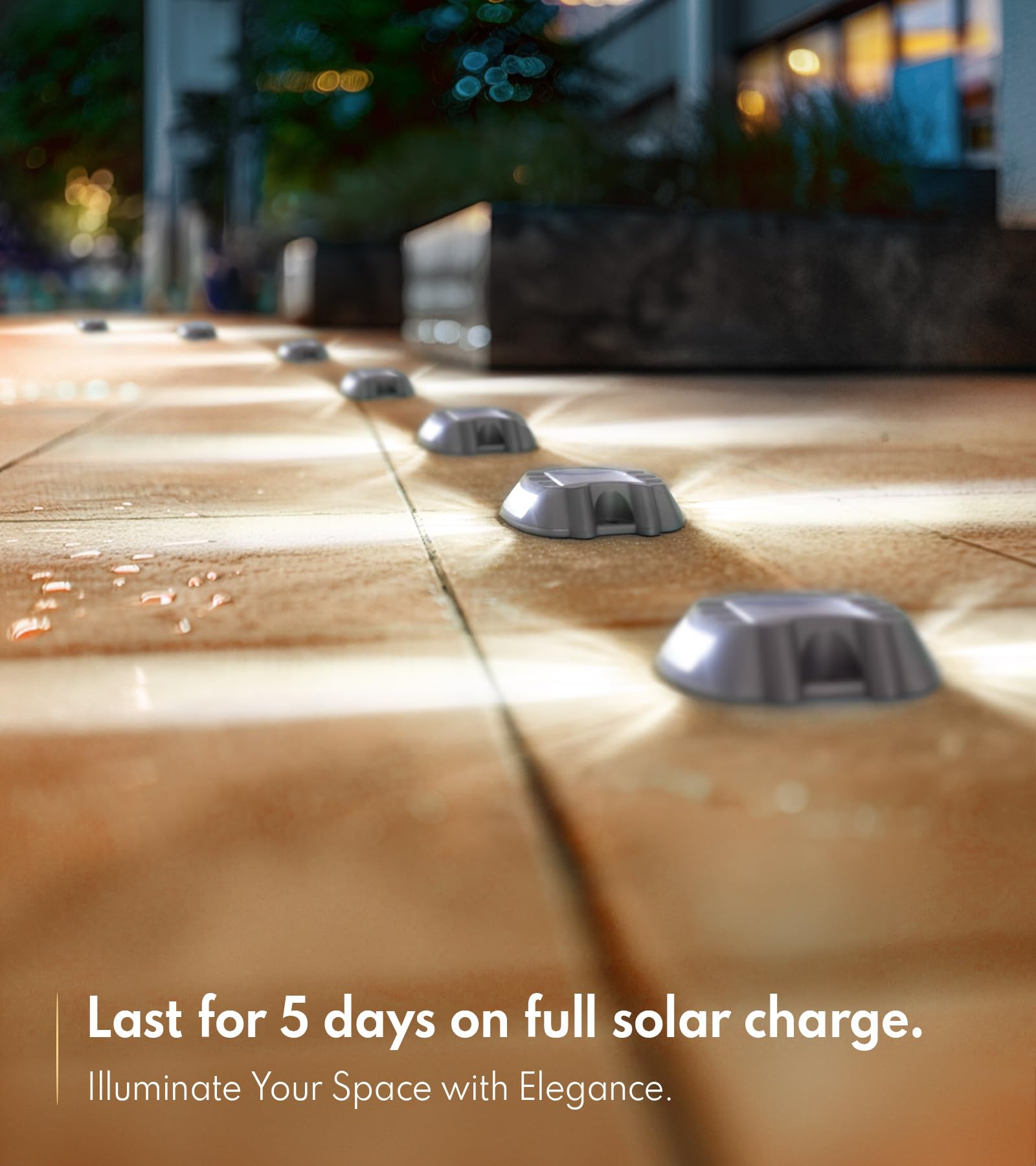 PASAMIC Solar Powered Driveway Lights LED 12 Pack, Aluminum, IP65 Waterproof, White, Model 60A-P-12