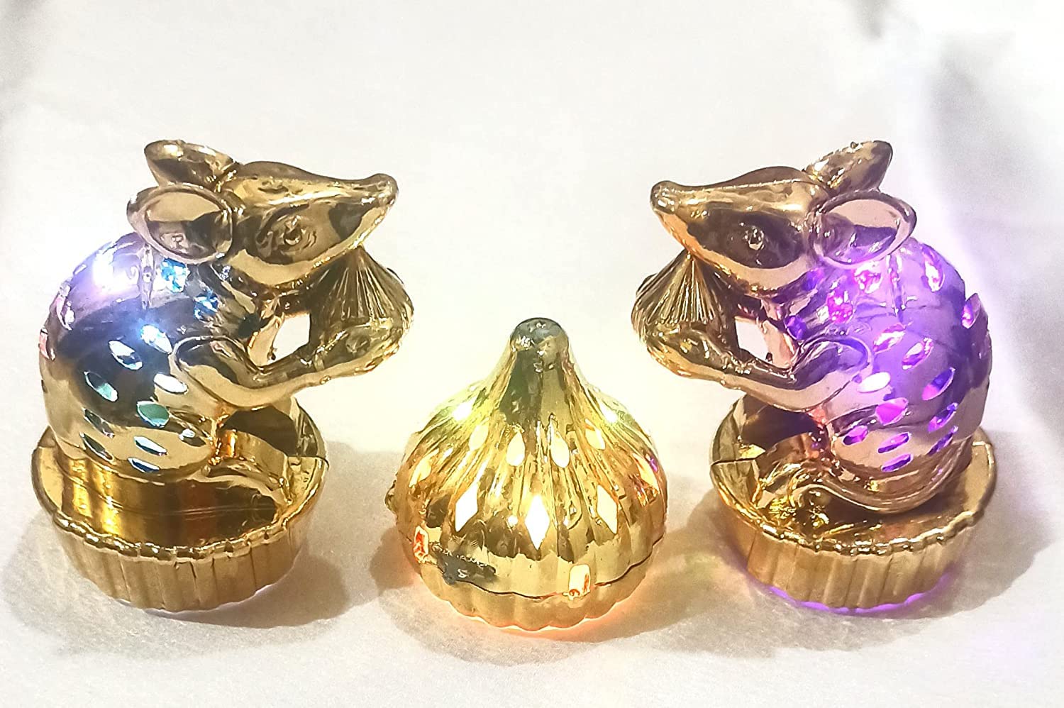 Vibgyor Products LED Mooshak Colour Changing Multi-Colored Ganpati Modak Shaped LED Light for Ganesh Chaturthi, Diwali & Prisma