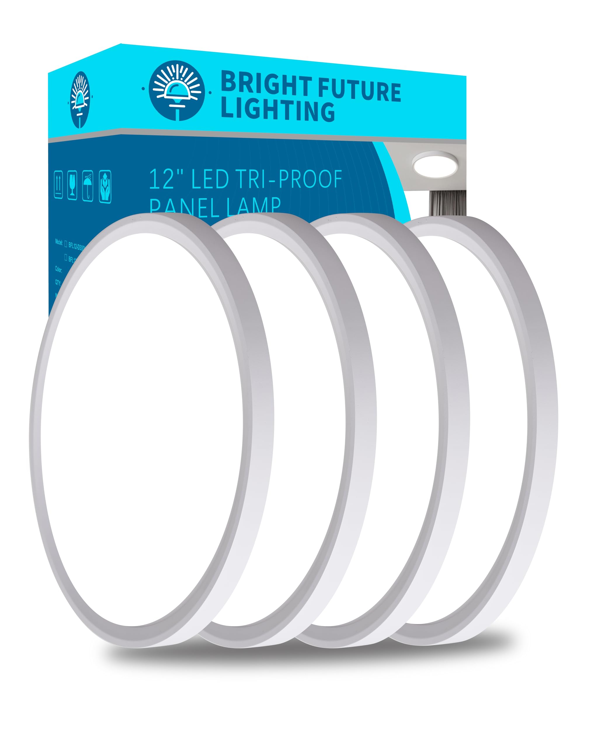 4pack 12 Inch Flush Mount Ceiling Light, 24w Led Ceiling Light, 3000k/4000k/6000k Selectable 2520lm Ceiling Lights, Super Slim L