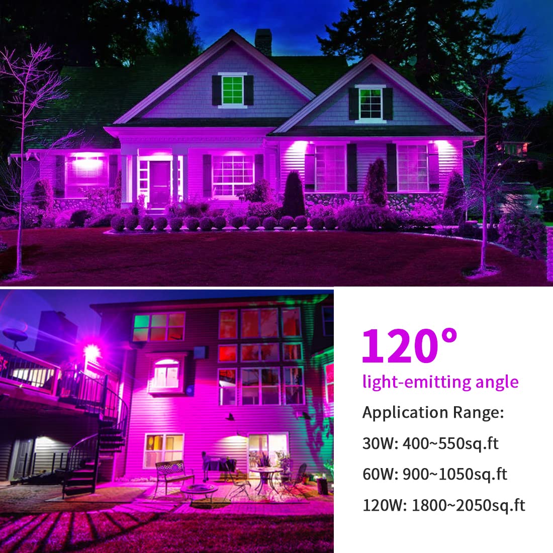 4 Pack 30W Black Light, Blacklight Flood Light With Plug & Switch, Ip66 Waterproof Outdoor Black Light Spotlight For Dance Party